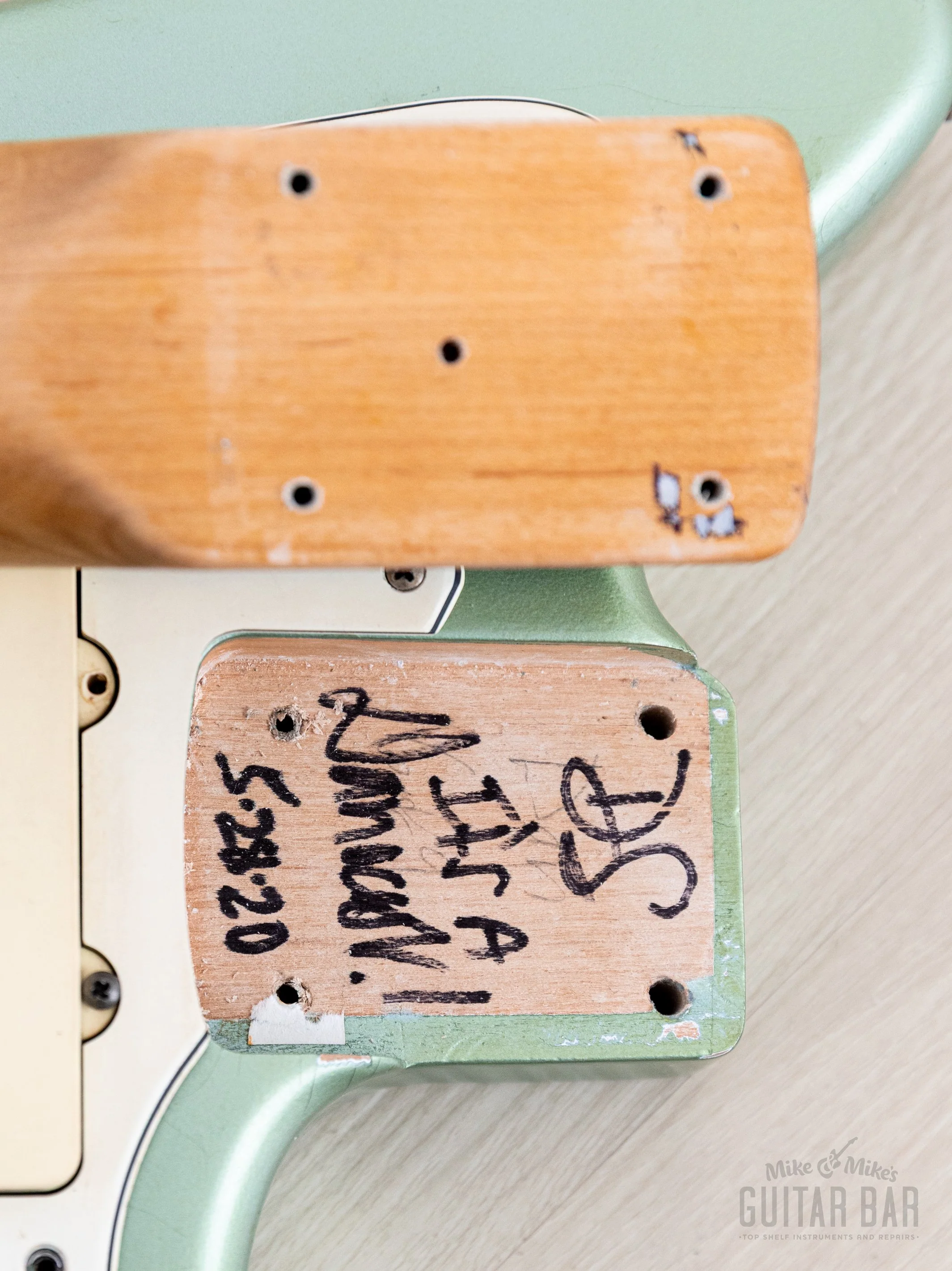 2020 Danocaster Offset Ice Blue + Headstock w/ Blocks & Binding, Mastery & StayTrem, Case - Image 18