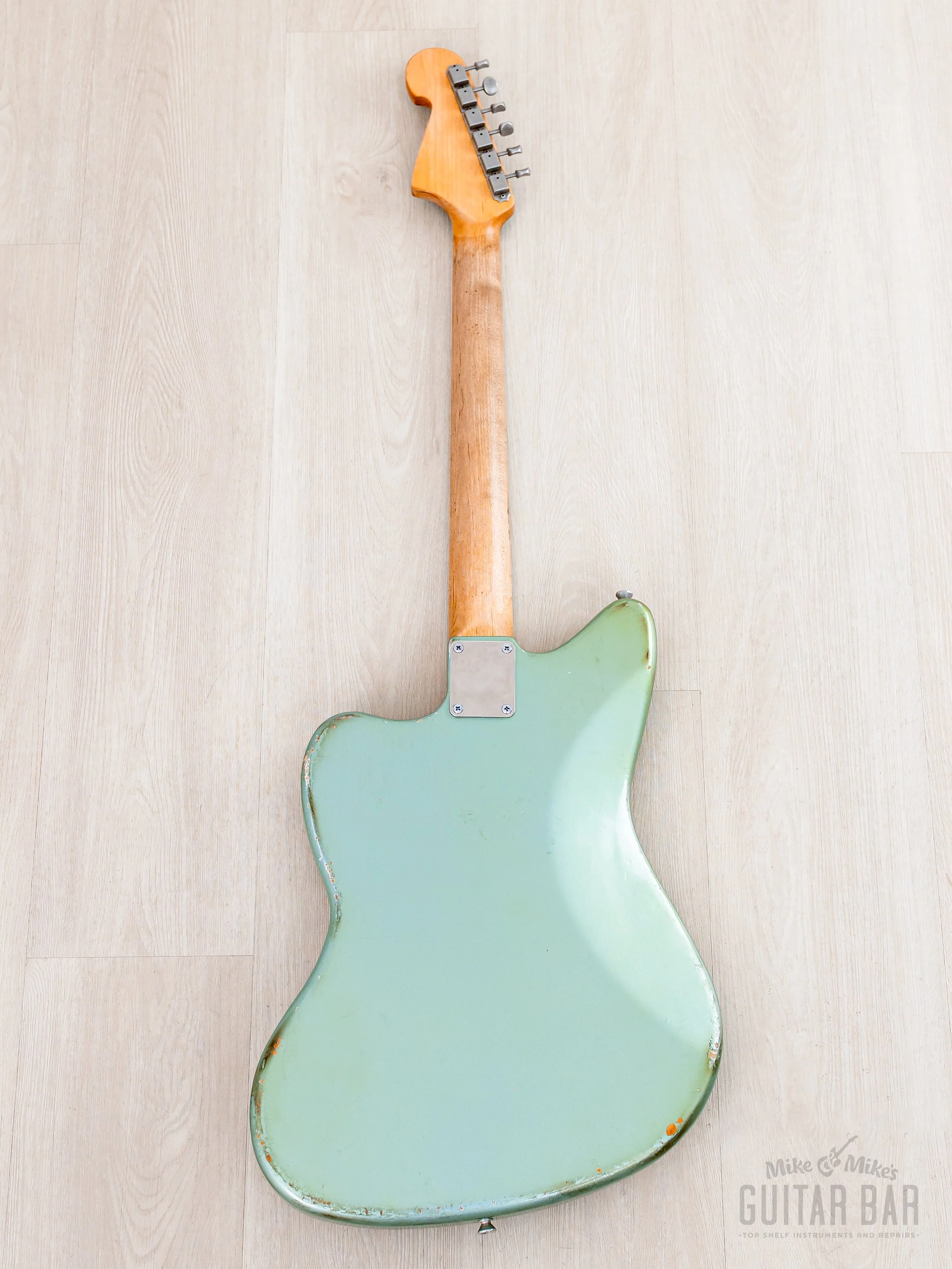 2020 Danocaster Offset Ice Blue + Headstock w/ Blocks & Binding, Mastery & StayTrem, Case - Image 3
