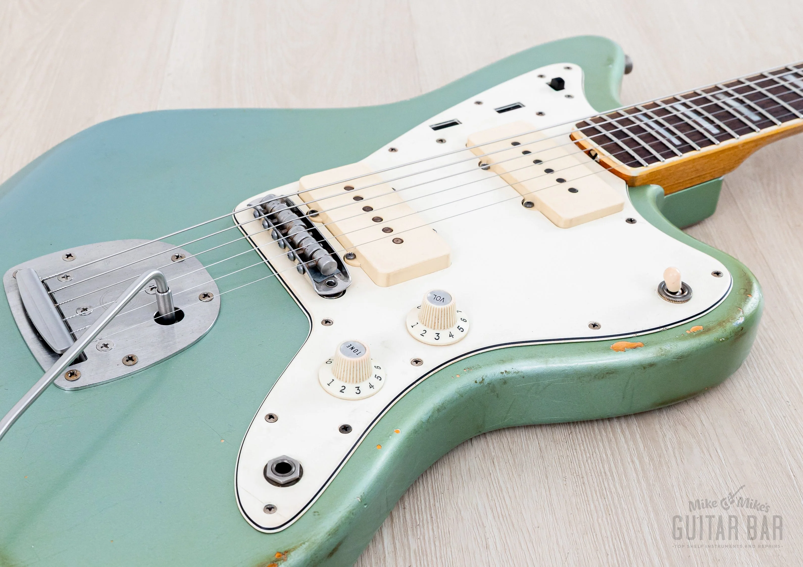 2020 Danocaster Offset Ice Blue + Headstock w/ Blocks & Binding, Mastery & StayTrem, Case - Image 6