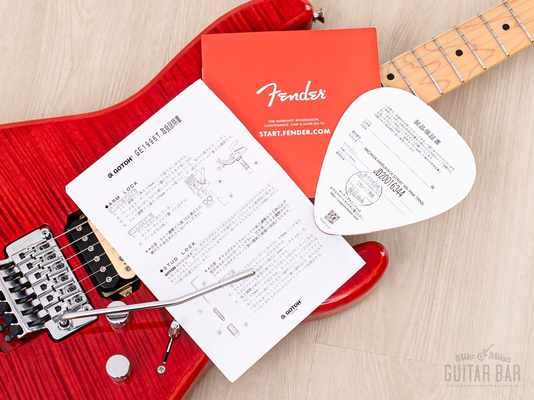 2020 Fender Michiya Haruhata Stratocaster HSH Flame Top Transparent Pink w/ Floyd Rose & Tags, Japan MIJ - Image 16