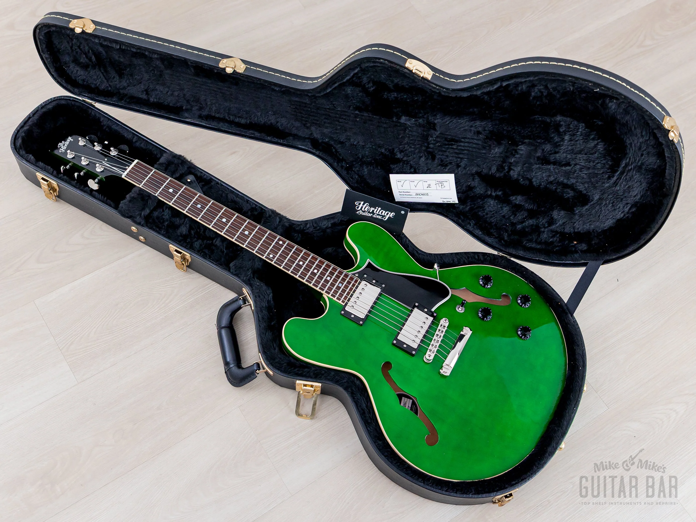 2020 Heritage H-535 Semi-Hollow Guitar Emerald Green w/ Seymour Duncan SH-1 '59 PAFs, Case & Tag, Kalamazoo - Image 21
