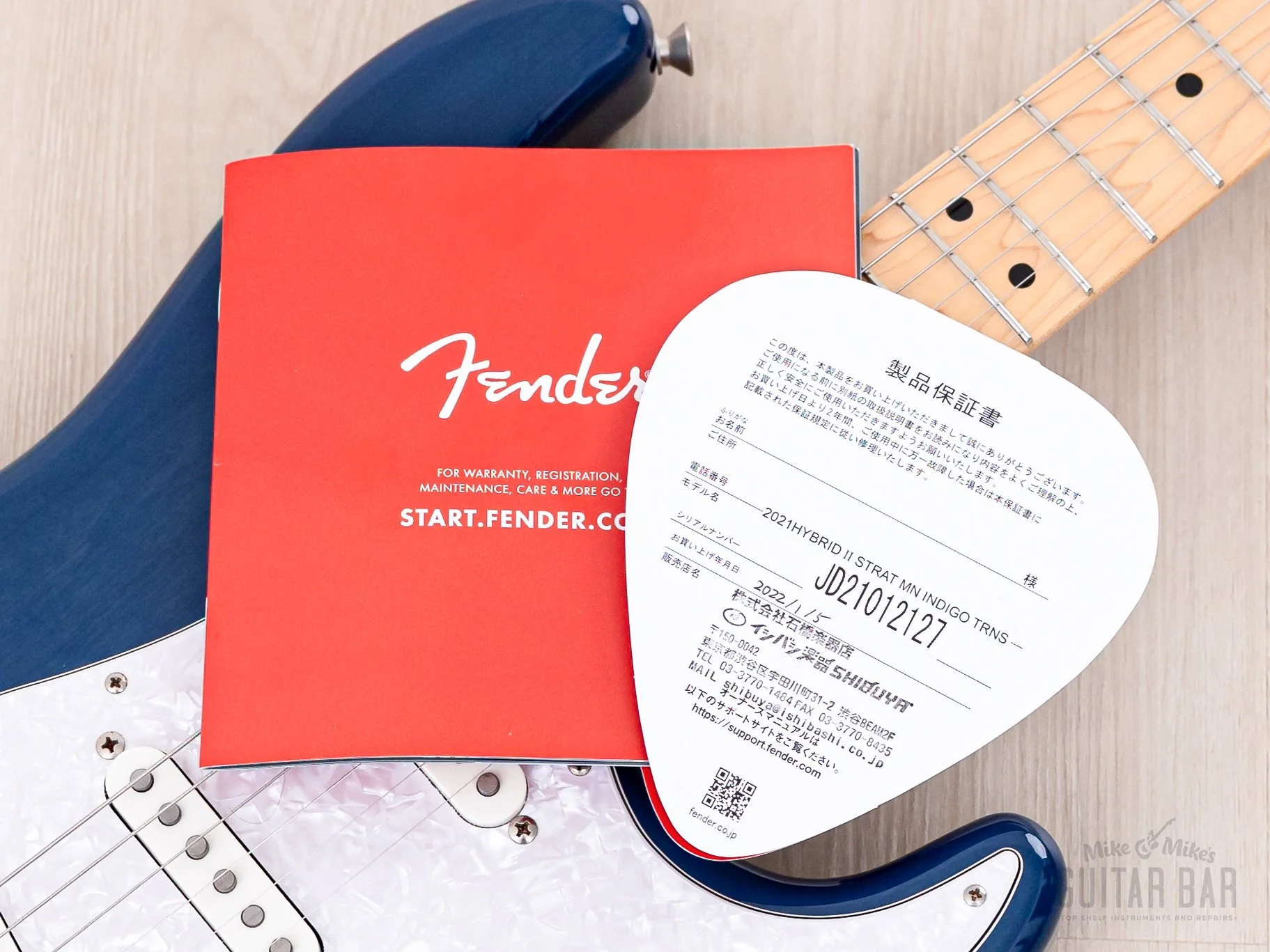 2021 Fender Hybrid II Stratocaster Indigo Trans, 50s-Spec w/ Hangtags, Japan MIJ - Image 15