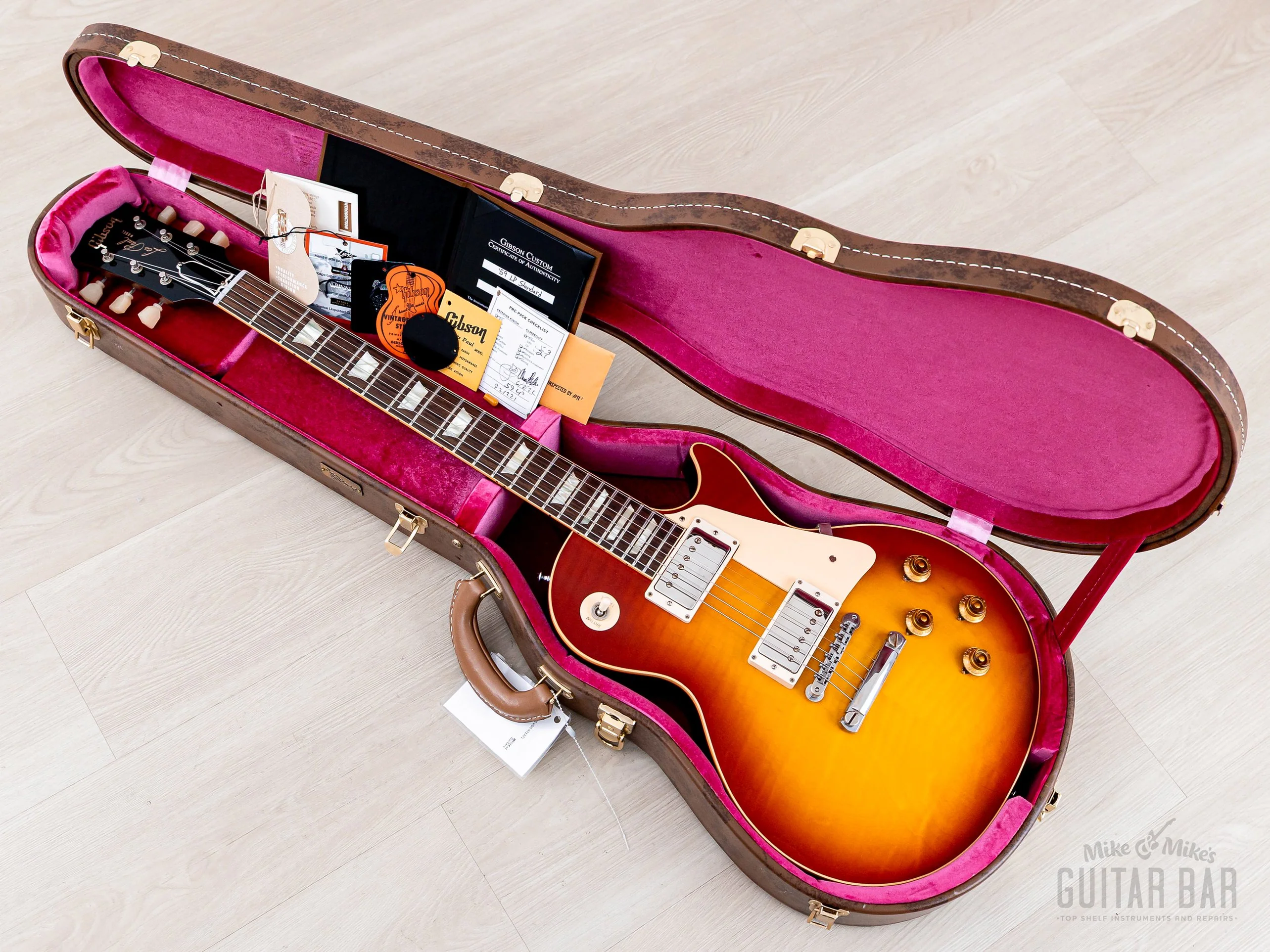 2022 Gibson Custom Shop Historic 1959 Les Paul Standard R9 70th Anniversary Washed Cherry Sunburst Gloss - Image 16