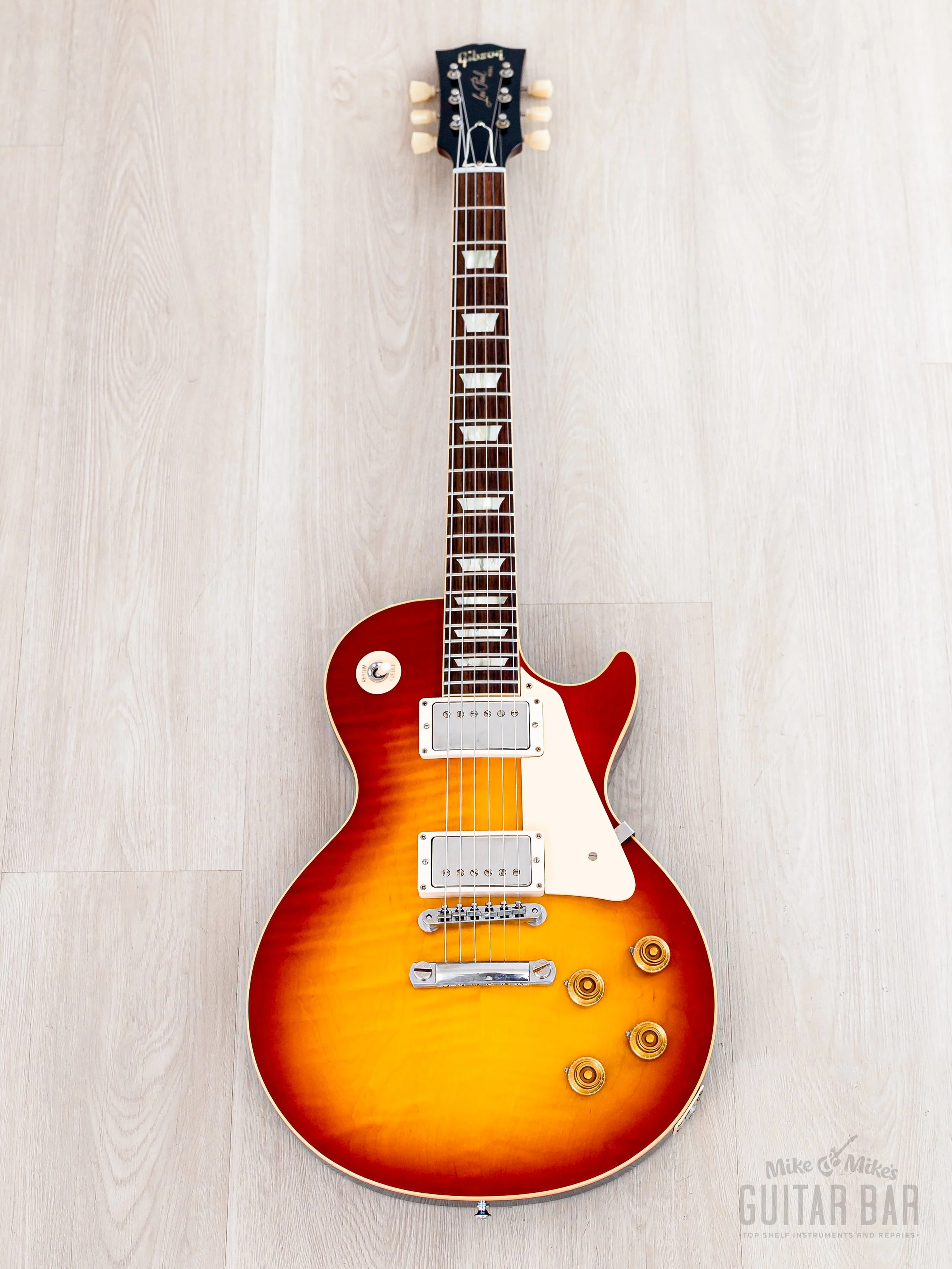 2022 Gibson Custom Shop Historic 1959 Les Paul Standard R9 70th Anniversary Washed Cherry Sunburst Gloss - Image 2