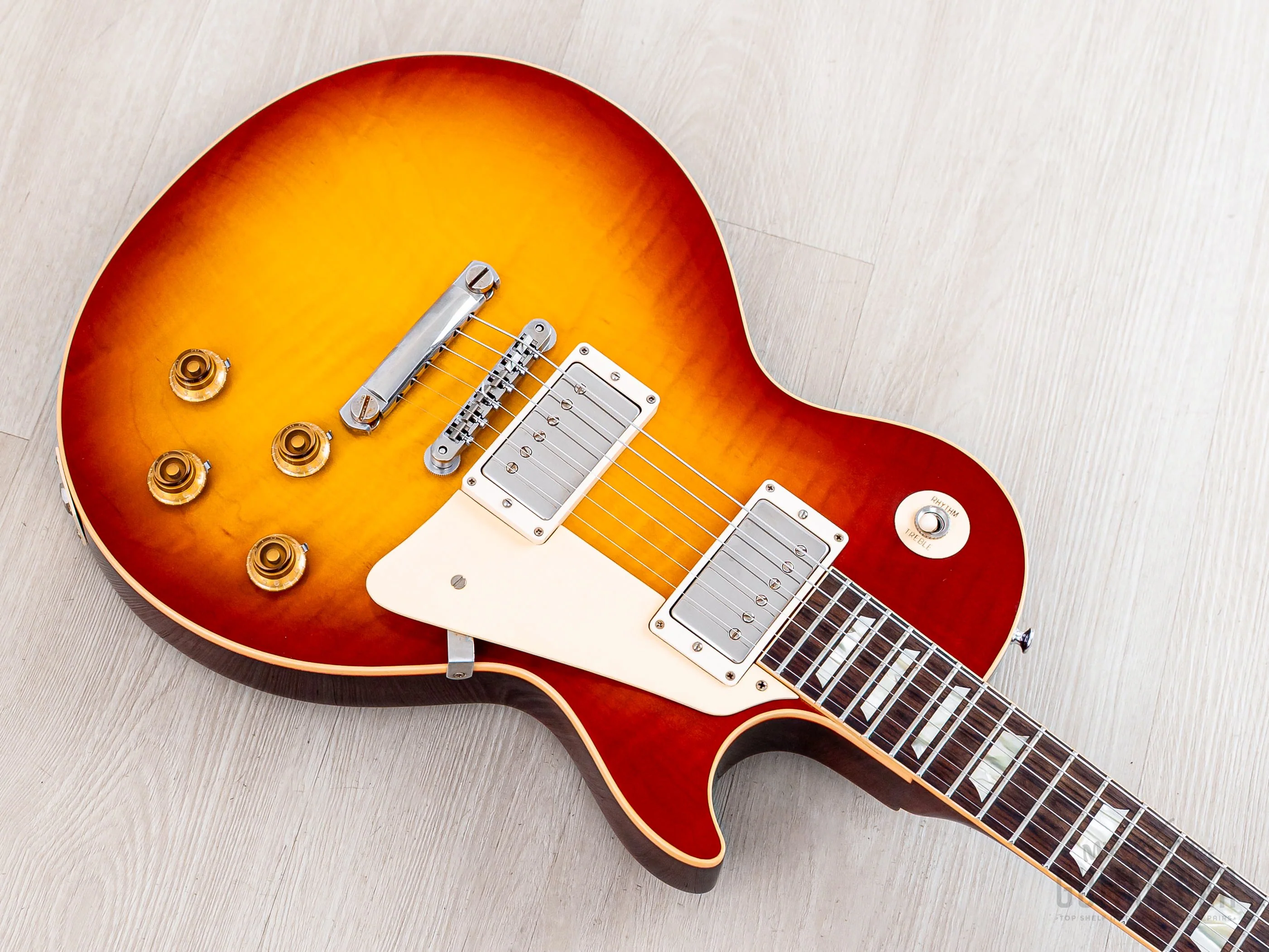 2022 Gibson Custom Shop Historic 1959 Les Paul Standard R9 70th Anniversary Washed Cherry Sunburst Gloss - Image 8