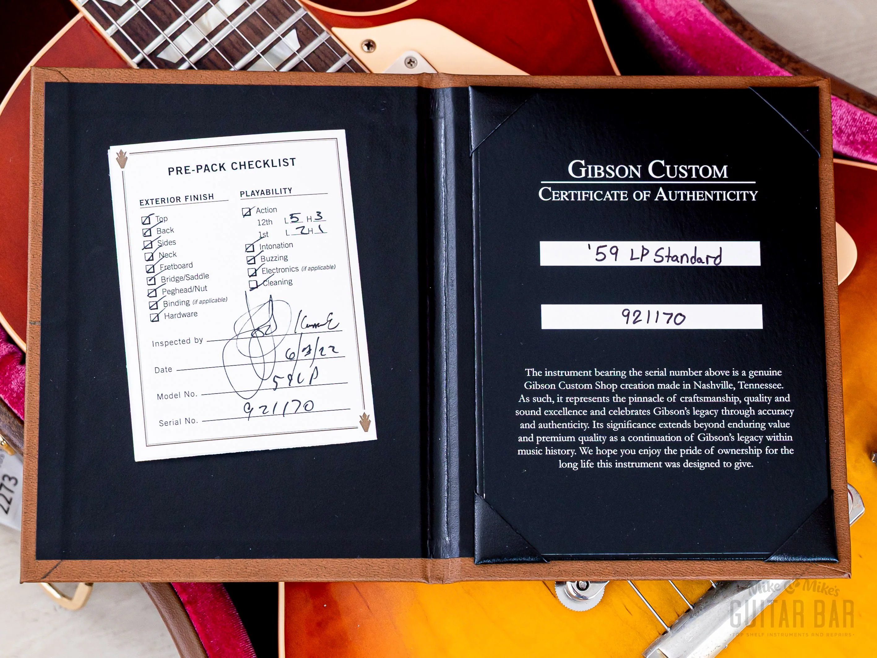 2022 Gibson Custom Shop Historic 1959 Les Paul Standard R9 70th Anniversary Washed Cherry Sunburst Gloss - Image 15