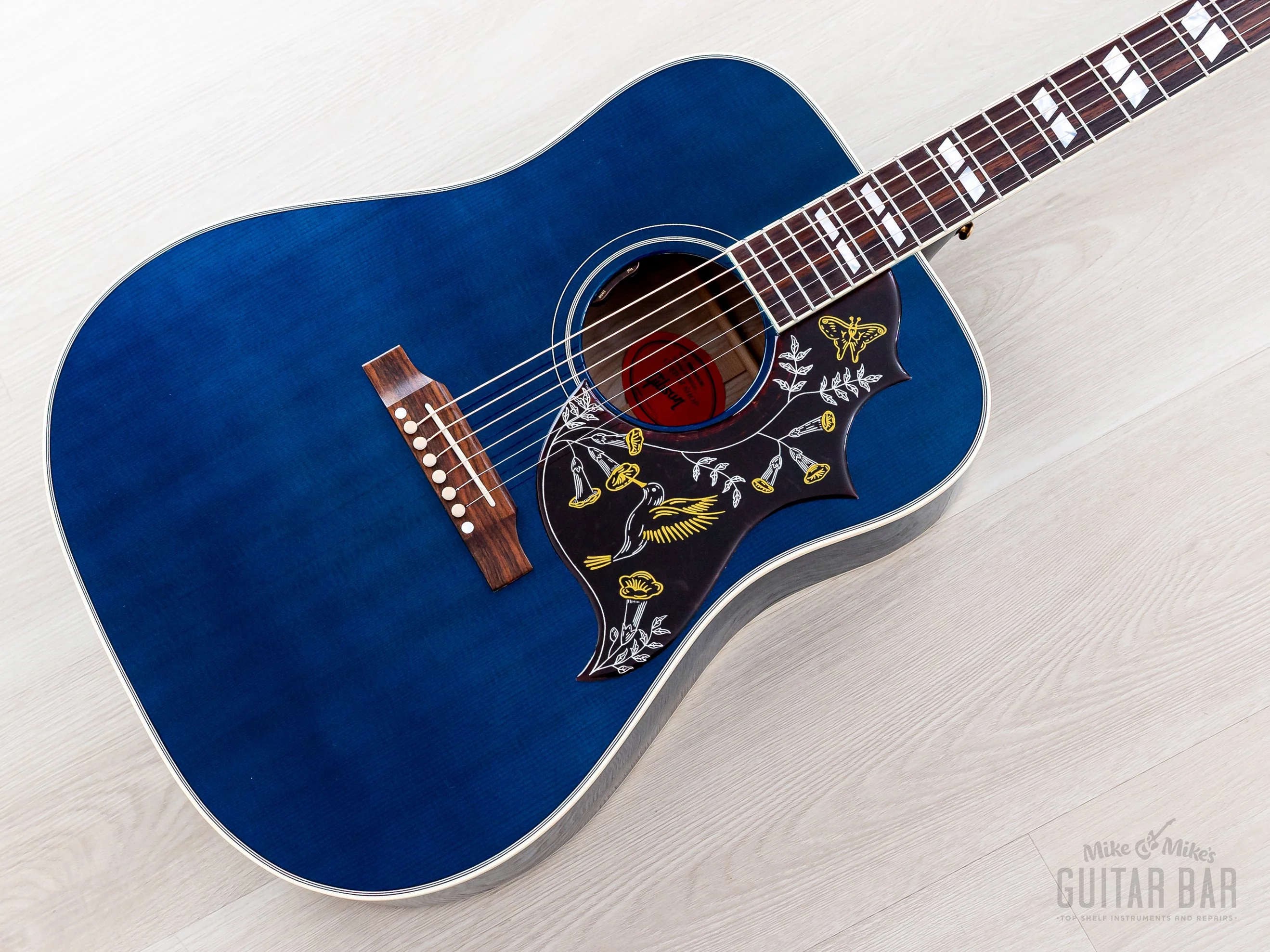 2022 Gibson Custom Shop Hummingbird Acoustic Electric Guitar Viper Blue Quilted Maple, Near-Mint w/ Case