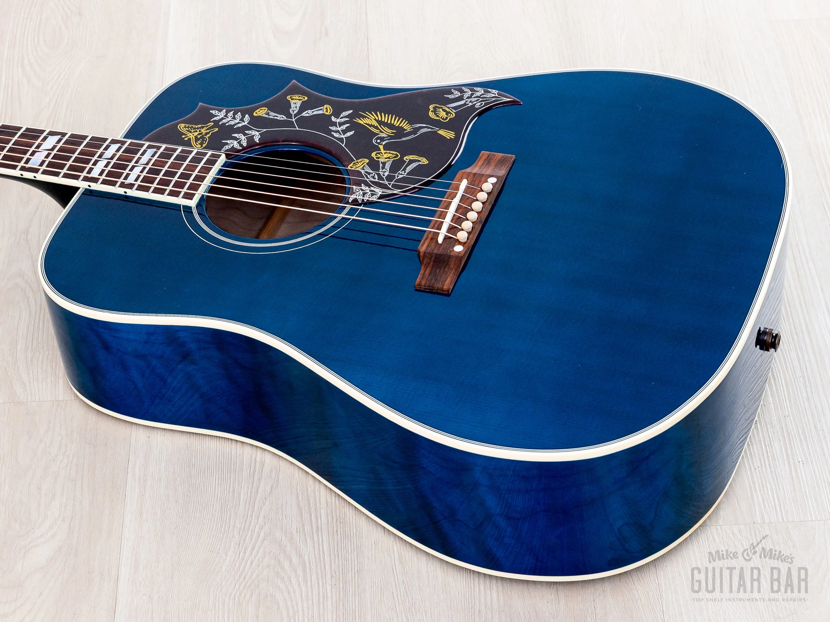 2022 Gibson Custom Shop Hummingbird Acoustic Electric Guitar Viper Blue Quilted Maple, Near-Mint w/ Case - Image 11