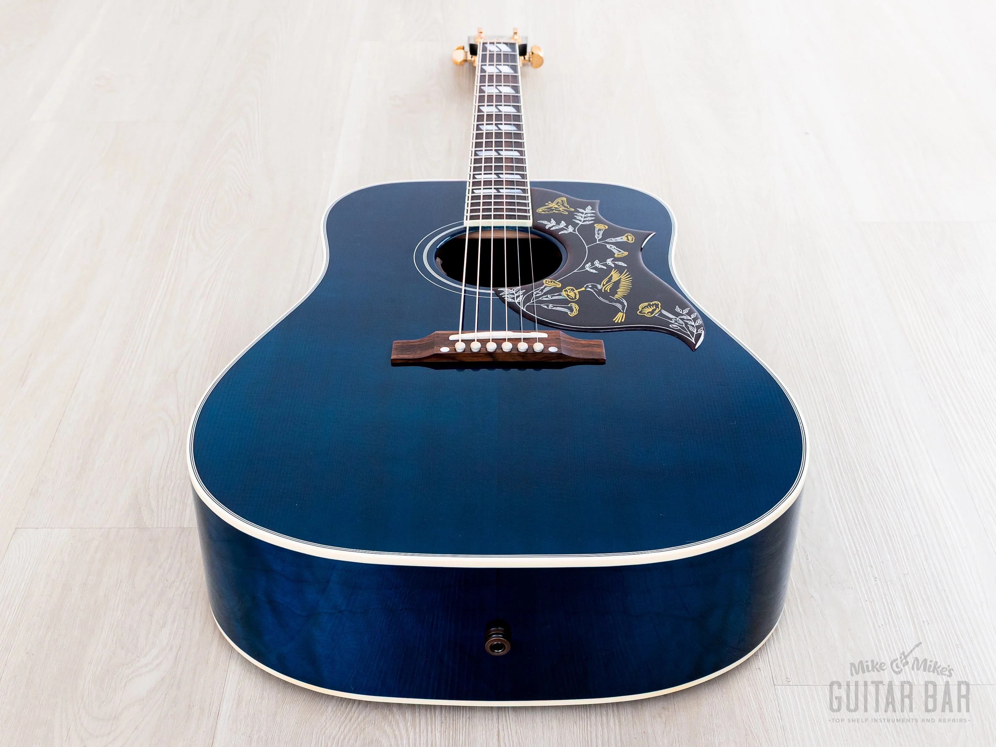 2022 Gibson Custom Shop Hummingbird Acoustic Electric Guitar Viper Blue Quilted Maple, Near-Mint w/ Case - Image 12