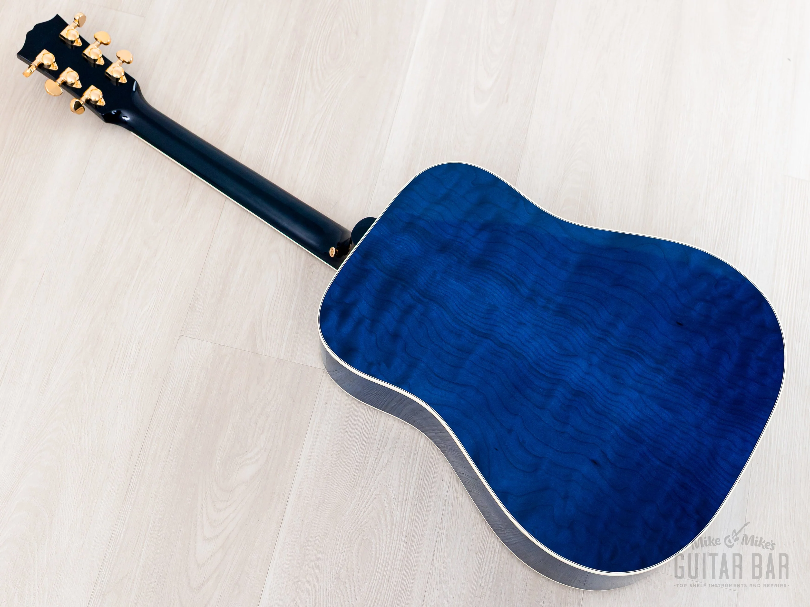 2022 Gibson Custom Shop Hummingbird Acoustic Electric Guitar Viper Blue Quilted Maple, Near-Mint w/ Case - Image 16