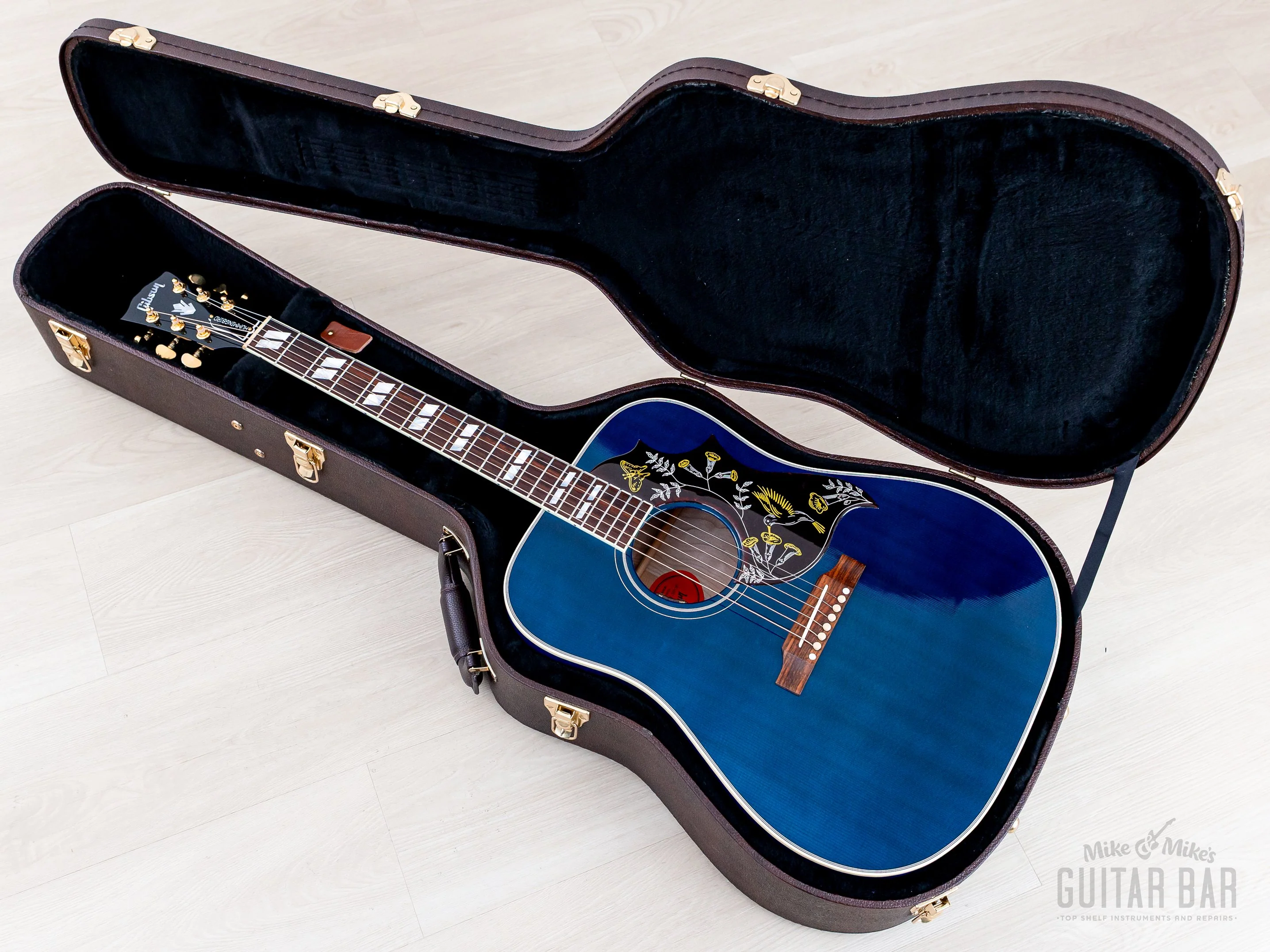 2022 Gibson Custom Shop Hummingbird Acoustic Electric Guitar Viper Blue Quilted Maple, Near-Mint w/ Case - Image 19