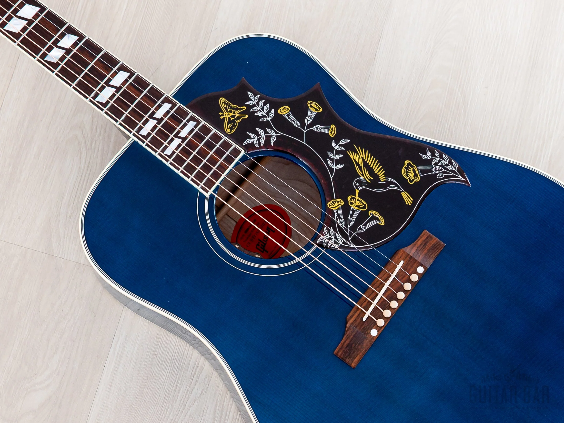 2022 Gibson Custom Shop Hummingbird Acoustic Electric Guitar Viper Blue Quilted Maple, Near-Mint w/ Case - Image 8