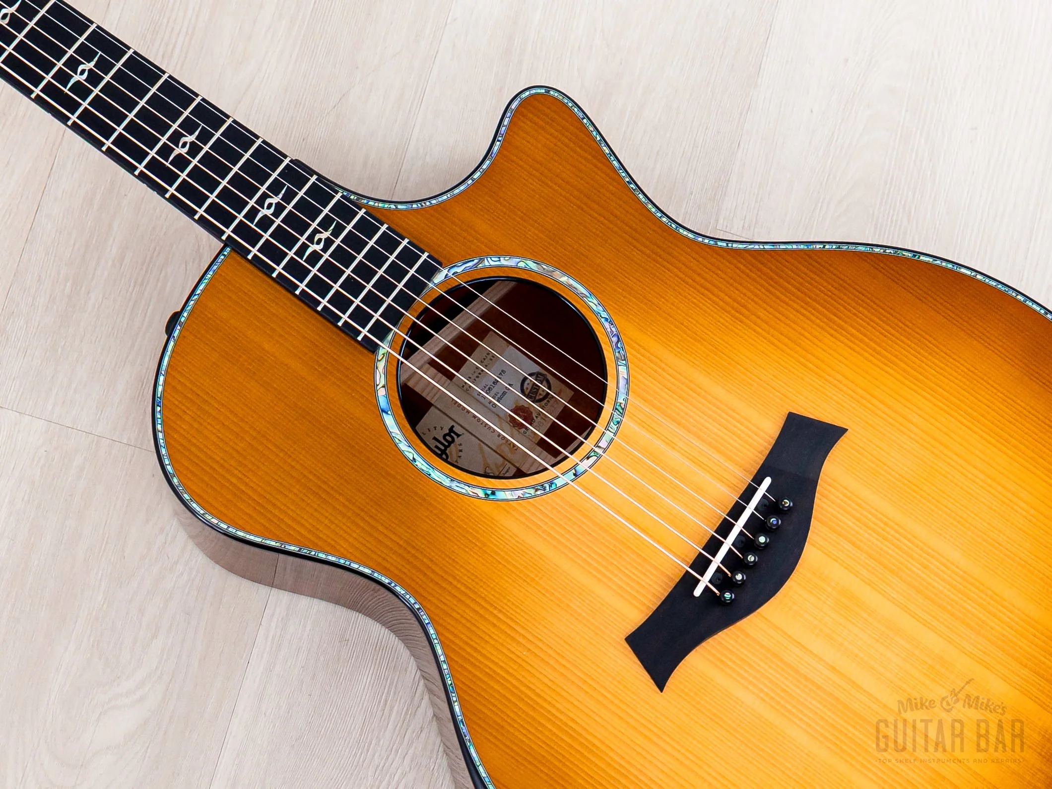 2022 Taylor Custom Grand Auditorium Acoustic Electric Guitar Adirondack Spruce + Mahogany - Image 8