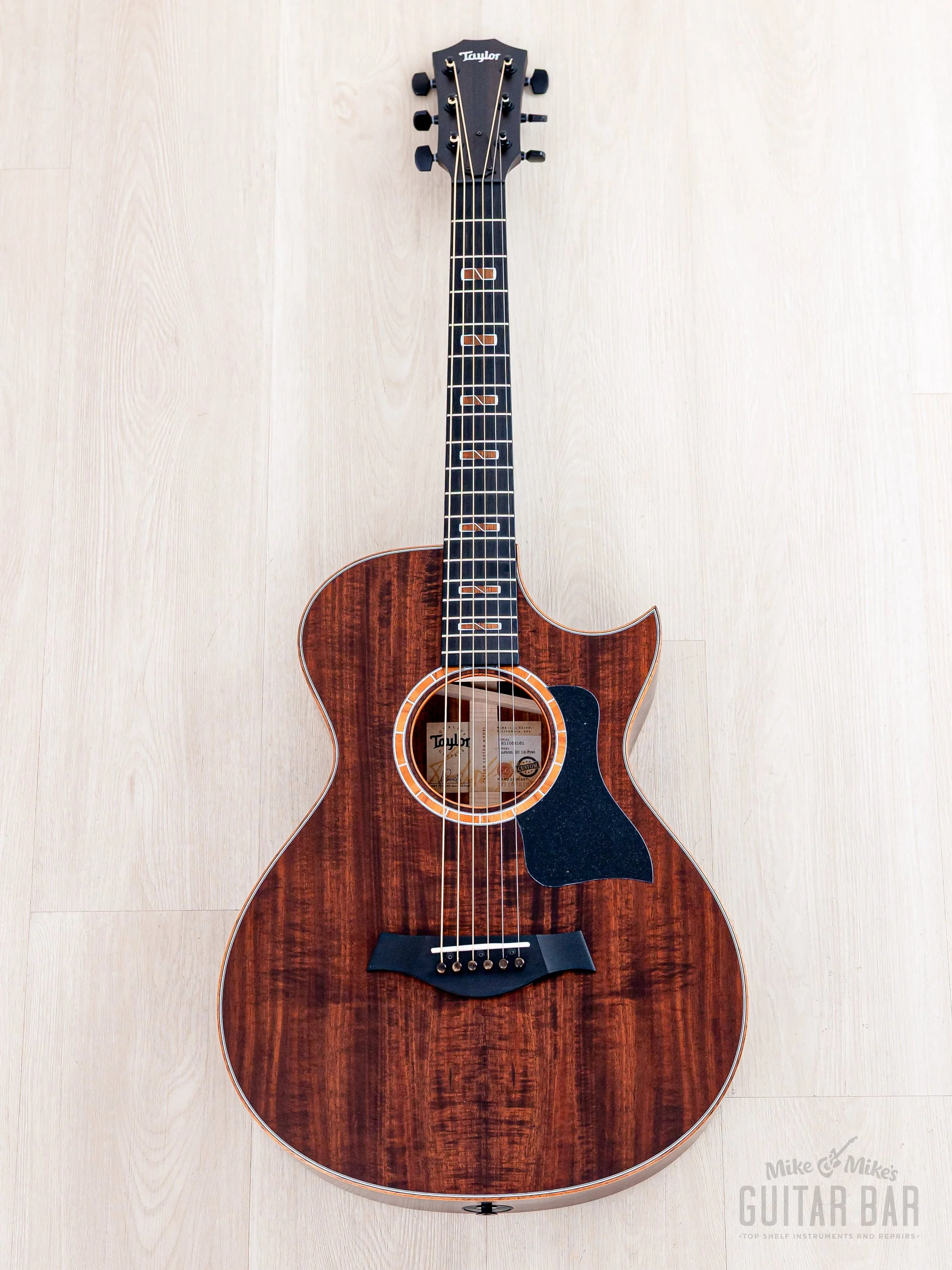2022 Taylor Custom Grand Concert 12-Fret Flamed Tasmanian Blackwood w/ Florentine Cutaway - Image 2