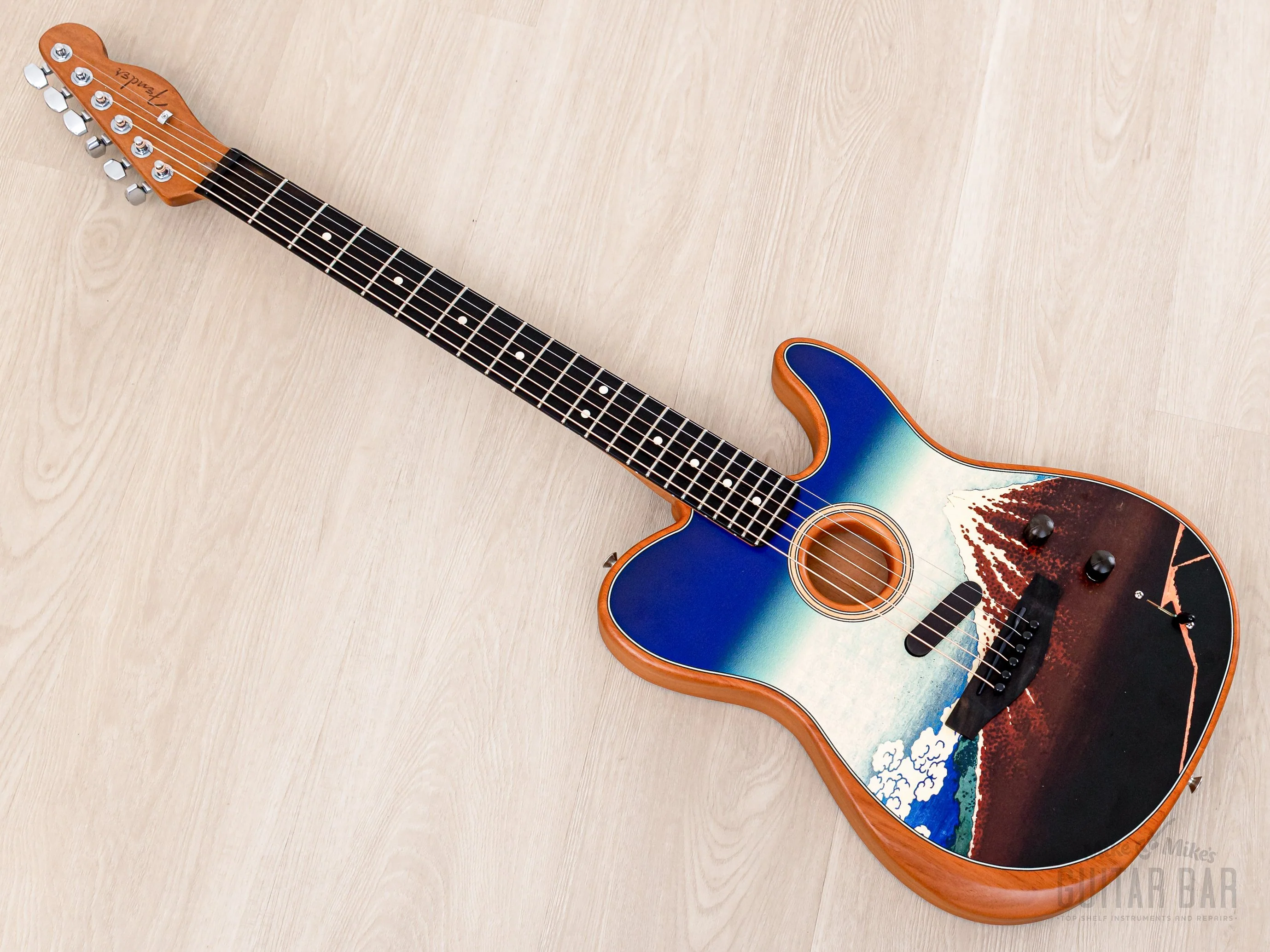 2023 Fender American Acoustasonic Telecaster Tokyo Flagship Limited Edition Hokusai Mt Fuji - Image 11