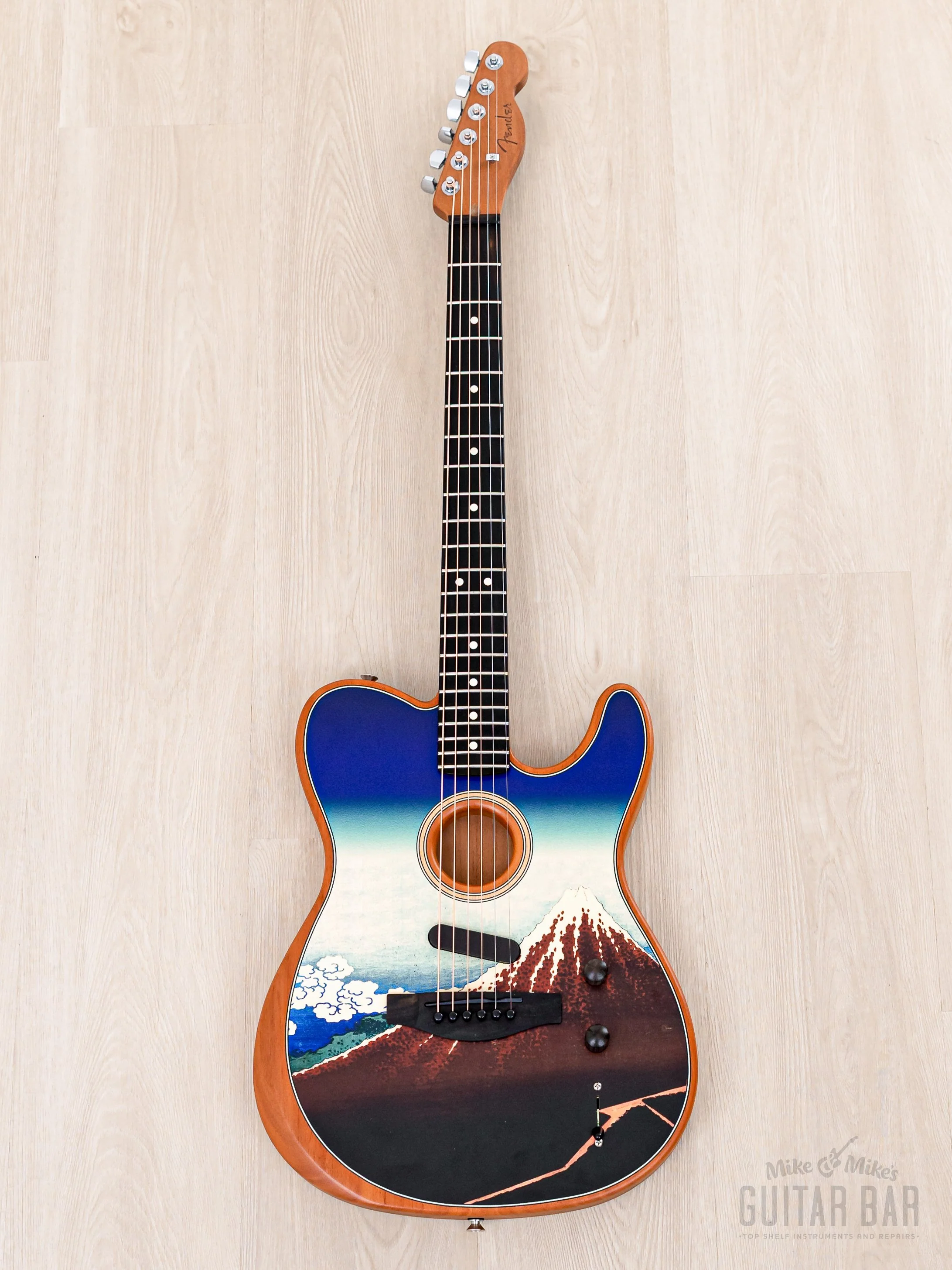 2023 Fender American Acoustasonic Telecaster Tokyo Flagship Limited Edition Hokusai Mt Fuji - Image 2