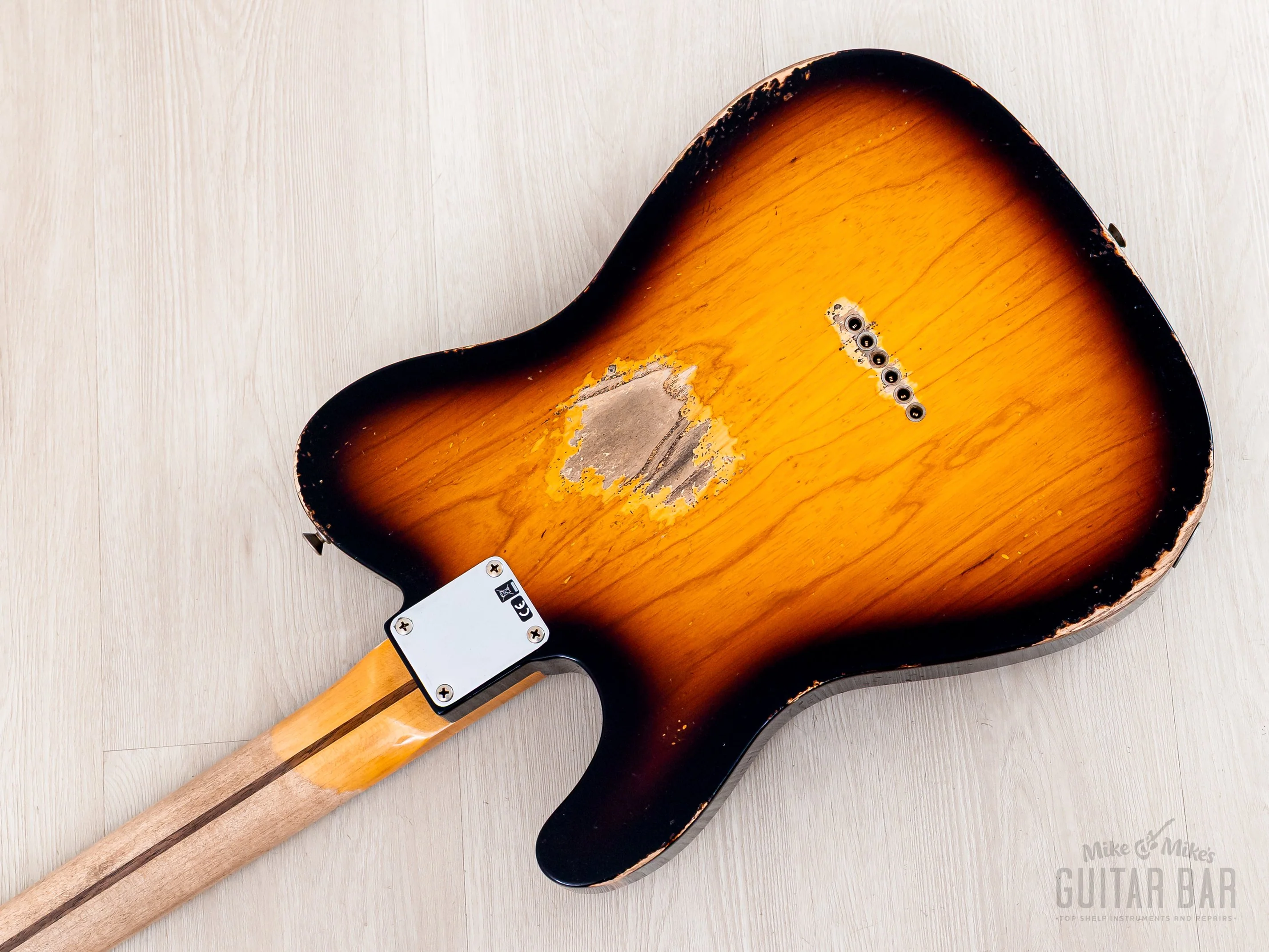 2023 Fender Custom Shop 1952 Telecaster Heavy Relic Big U Two-Tone Sunburst w/ Case, CoA - Image 12