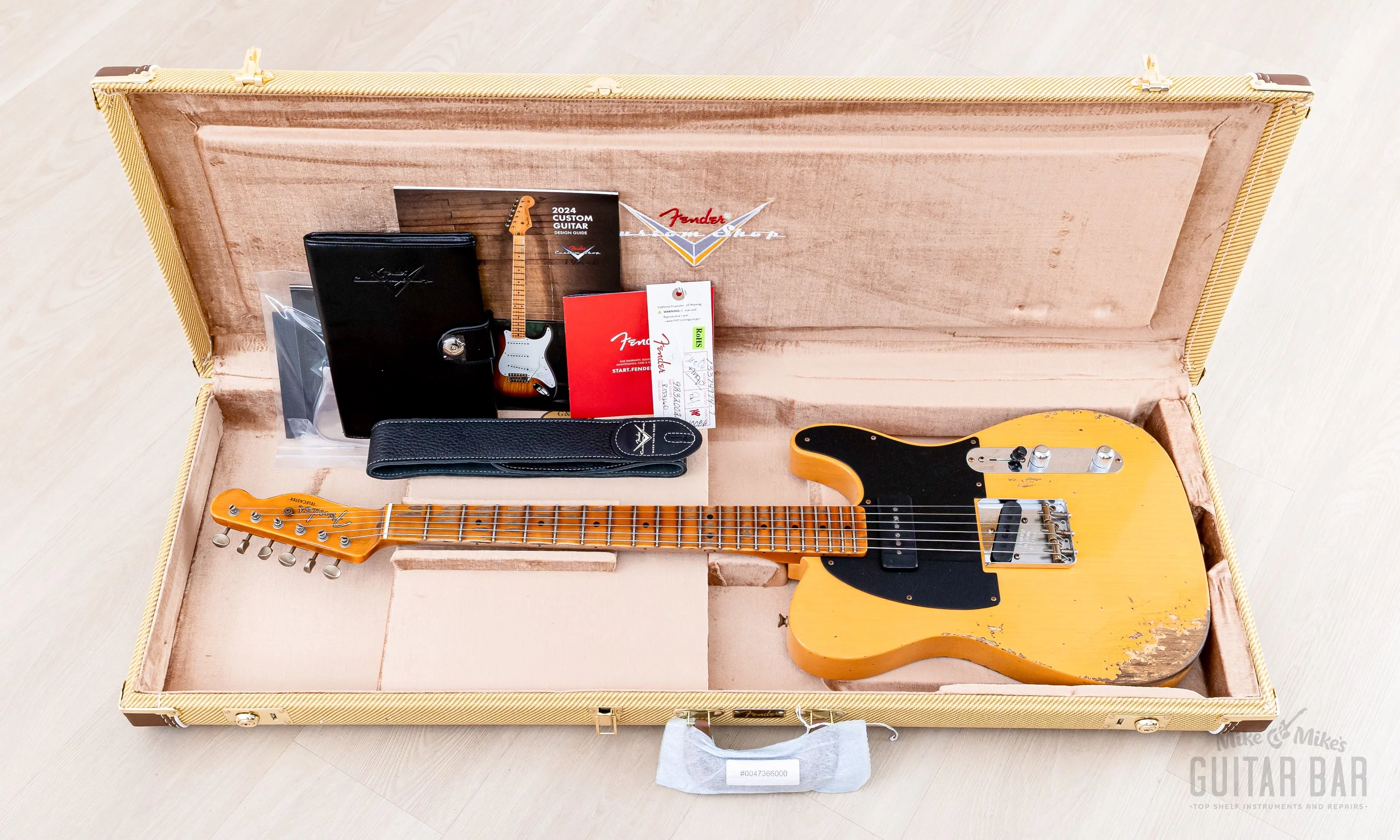 2023 Fender Custom Shop 1952 Telecaster Streamlined U Heavy Relic Butterscotch Blonde w/ P-90, Case, CoA, Lightweight Ash - Image 17