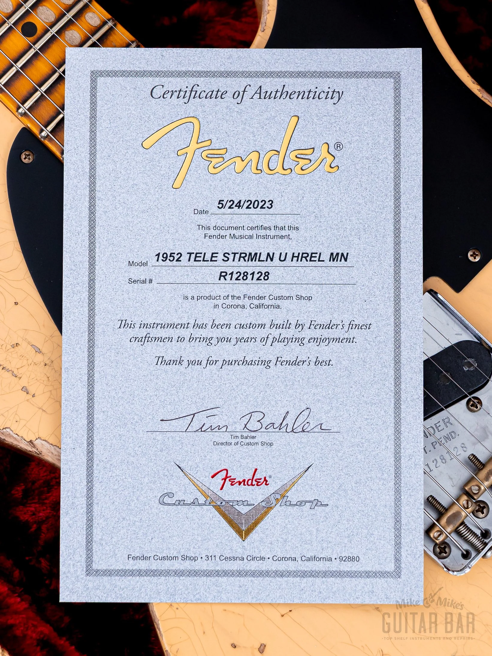 2023 Fender Custom Shop 1952 Telecaster Streamlined U Heavy Relic Nocaster Blonde w/ Case, CoA - Image 17