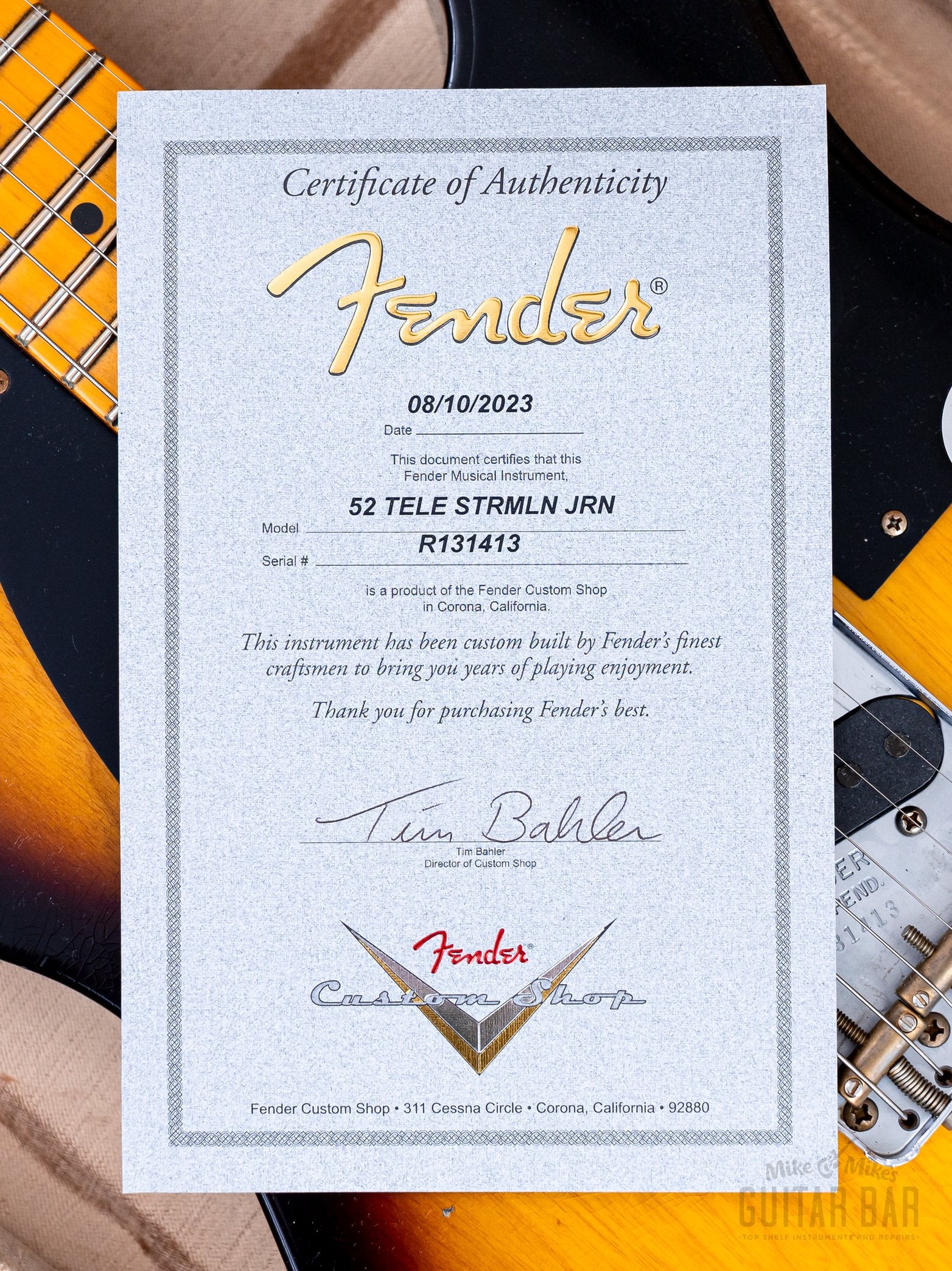 2023 Fender Custom Shop 1952 Telecaster Streamlined U Journeyman Relic Sunburst Blackguard w/ Case, CoA - Image 16