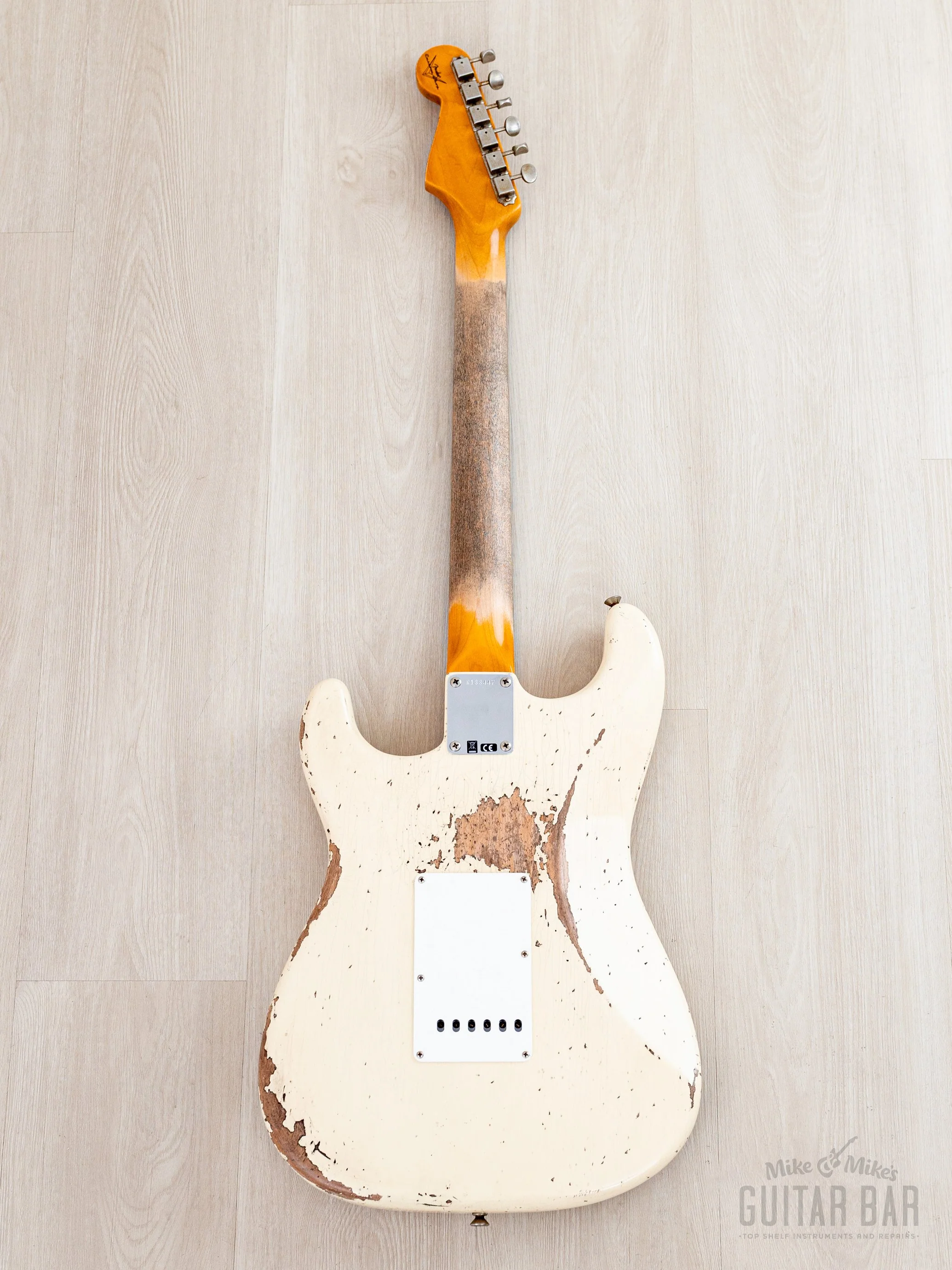 2023 Fender Custom Shop 1961 Stratocaster Heavy Relic Olympic White w/ Case, CoA - Image 3