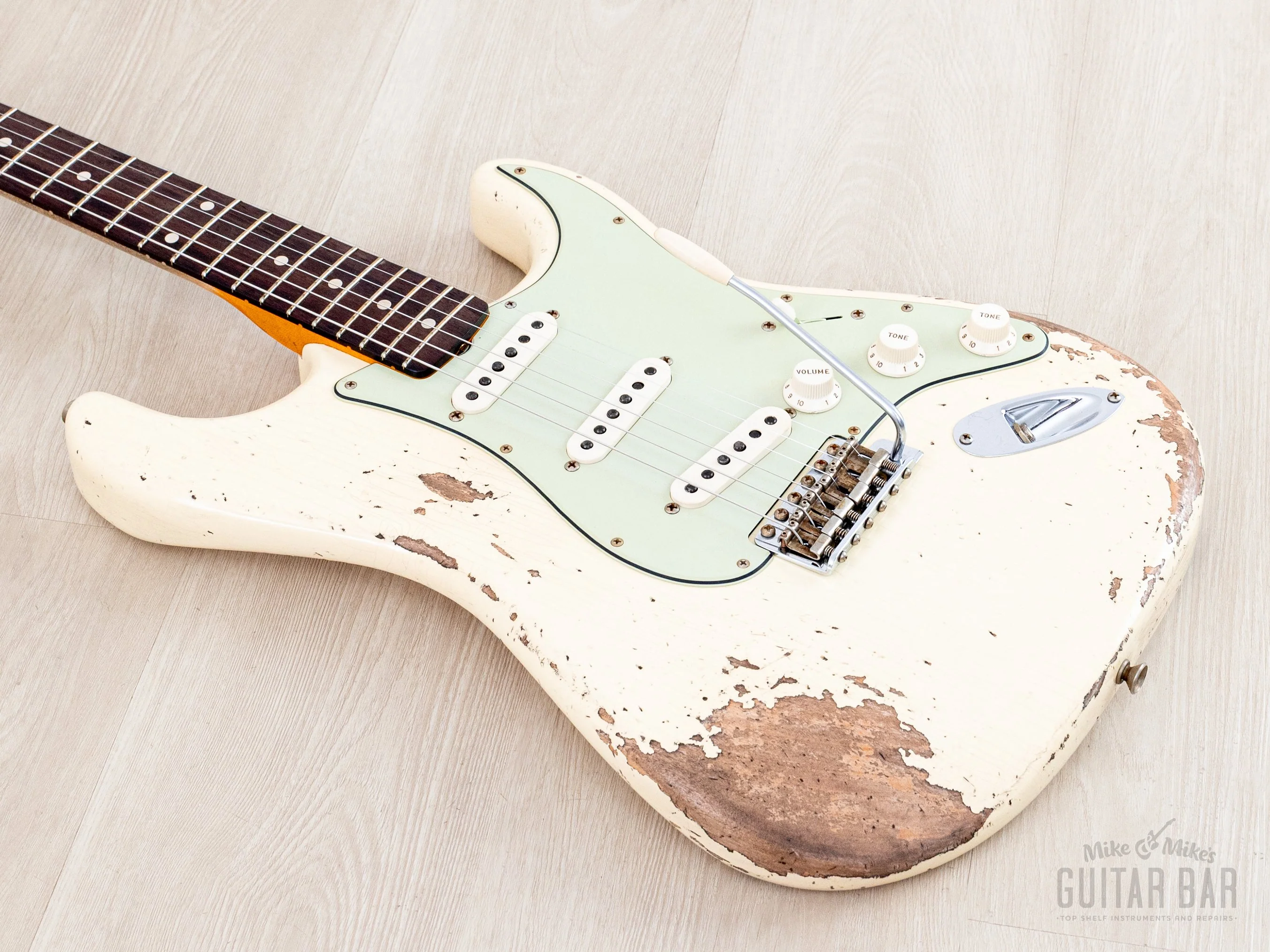 2023 Fender Custom Shop 1961 Stratocaster Heavy Relic Olympic White w/ Case, CoA - Image 8