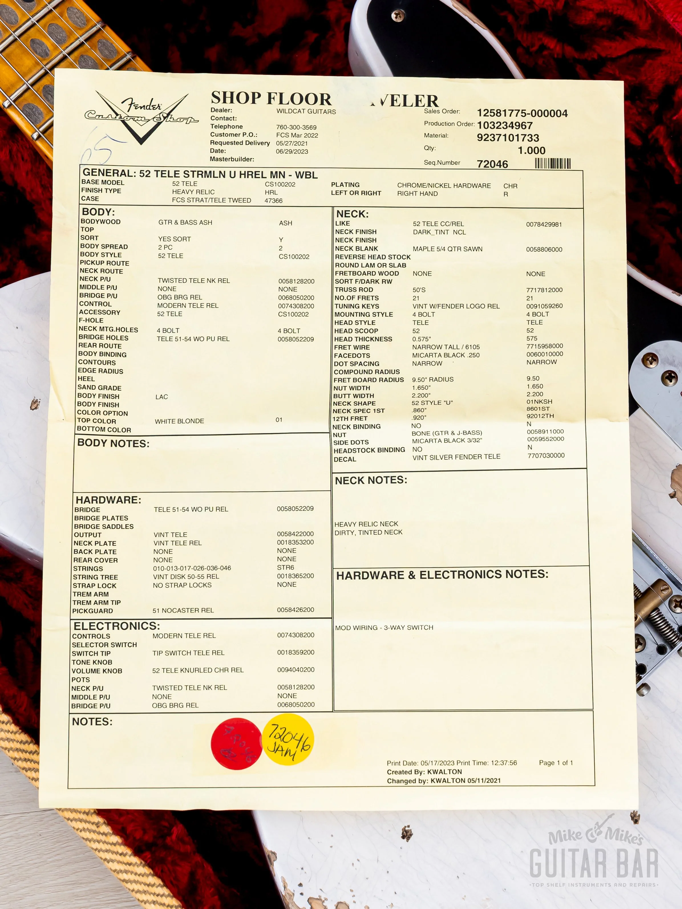2023 Fender Custom Shop ‘52 Telecaster Heavy Relic Dirty Blonde w/ Streamlined U Neck - Image 17