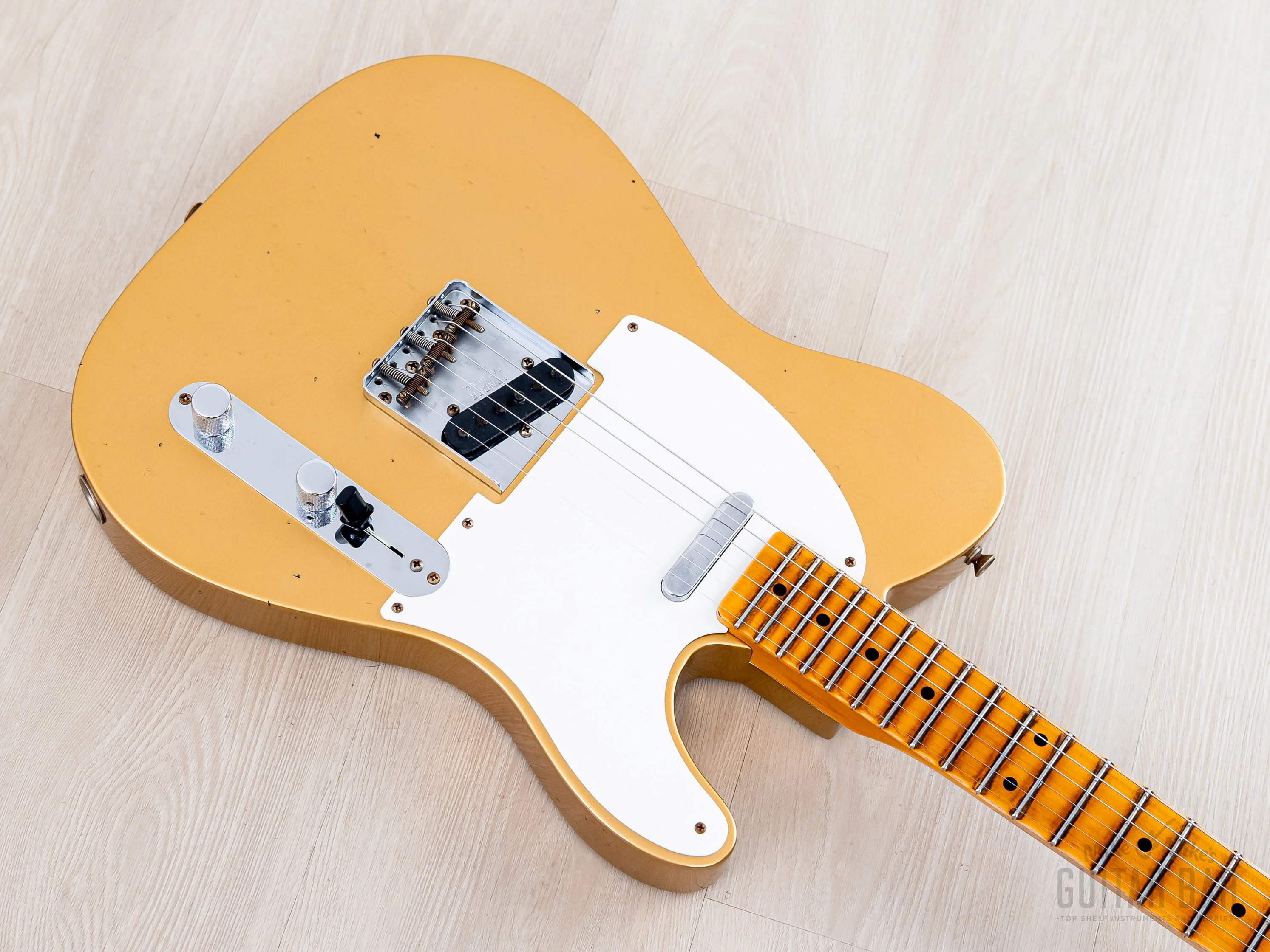 2023 Fender Custom Shop B2 1958 Telecaster Journeyman Relic Aged HLE Gold w/ Case & CoA, Lightweight - Image 7