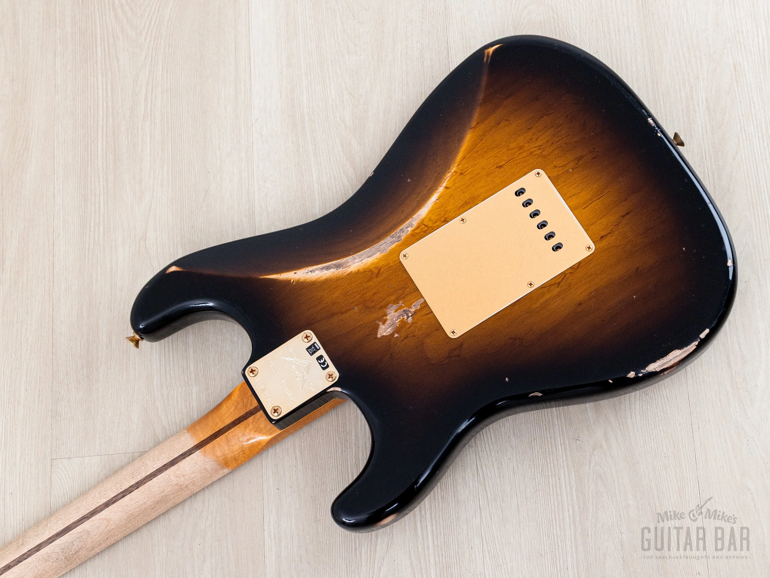 2023 Fender Custom Shop Limited Edition 1955 Bone Tone Stratocaster Gold Hardware Relic w/ Case, CoA - Image 13