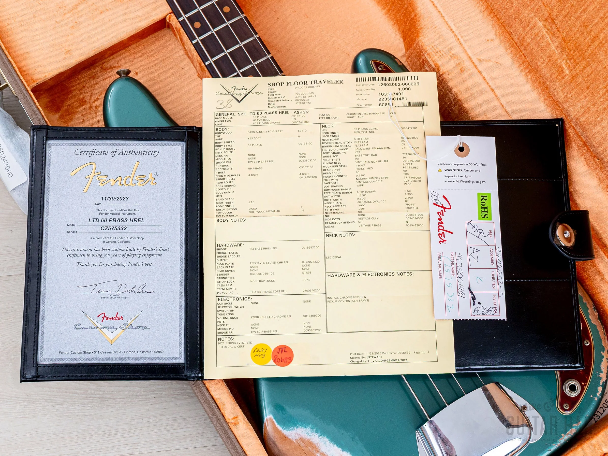 2023 Fender Custom Shop Limited Edition 1960 Precision Bass Heavy Relic Sherwood Green - Image 18