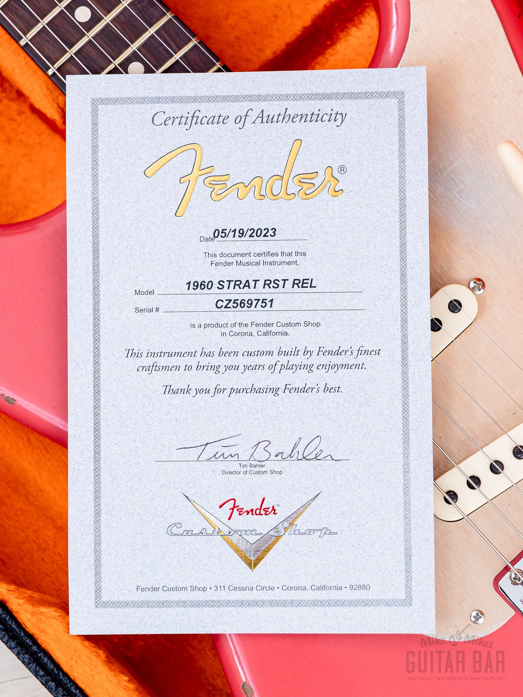 2023 Fender Custom Shop Limited Edition 1960 Stratocaster Roasted Relic Faded Fiesta Red w/ Case, CoA - Image 16