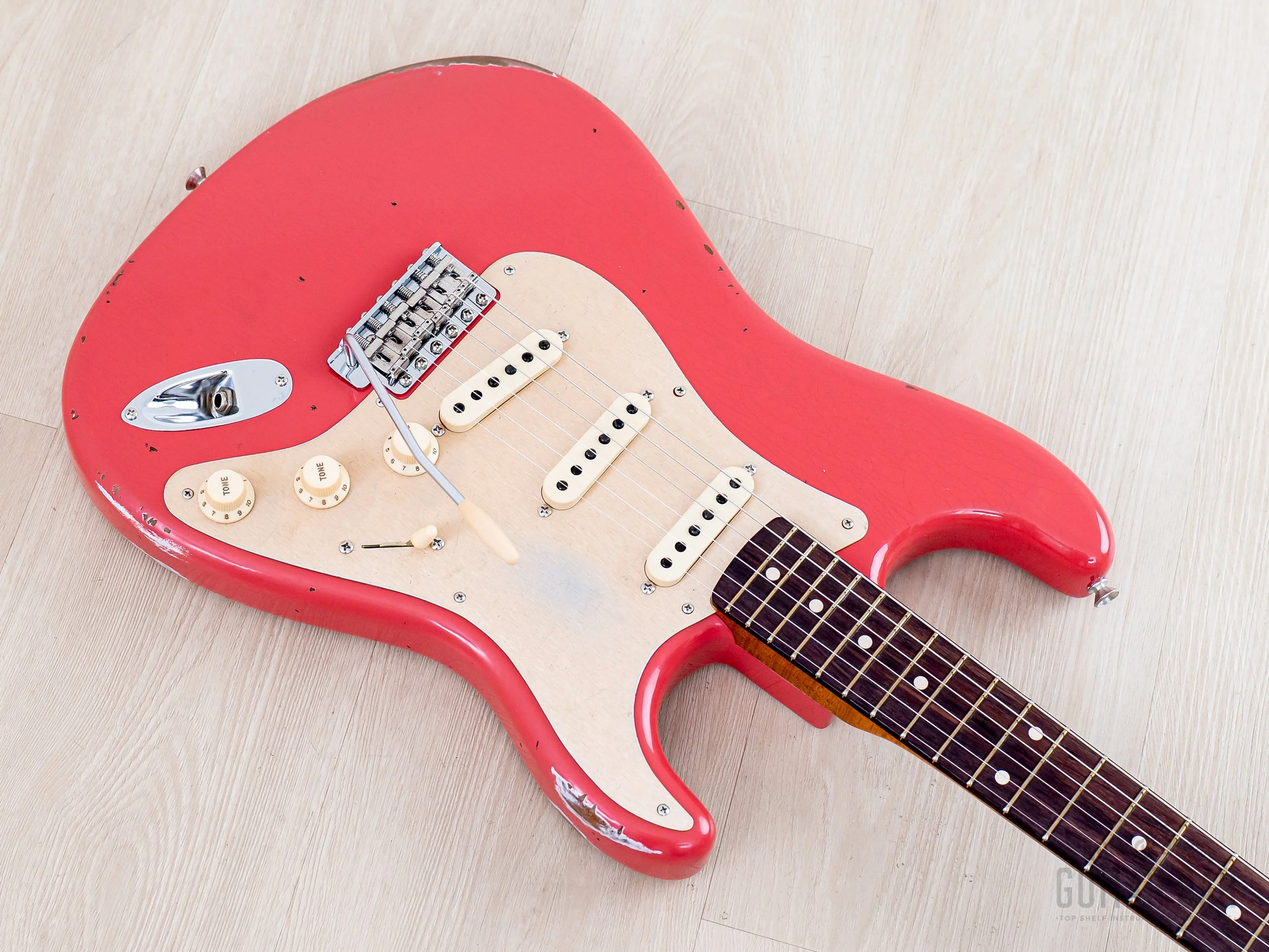 2023 Fender Custom Shop Limited Edition 1960 Stratocaster Roasted Relic Faded Fiesta Red w/ Case, CoA - Image 7