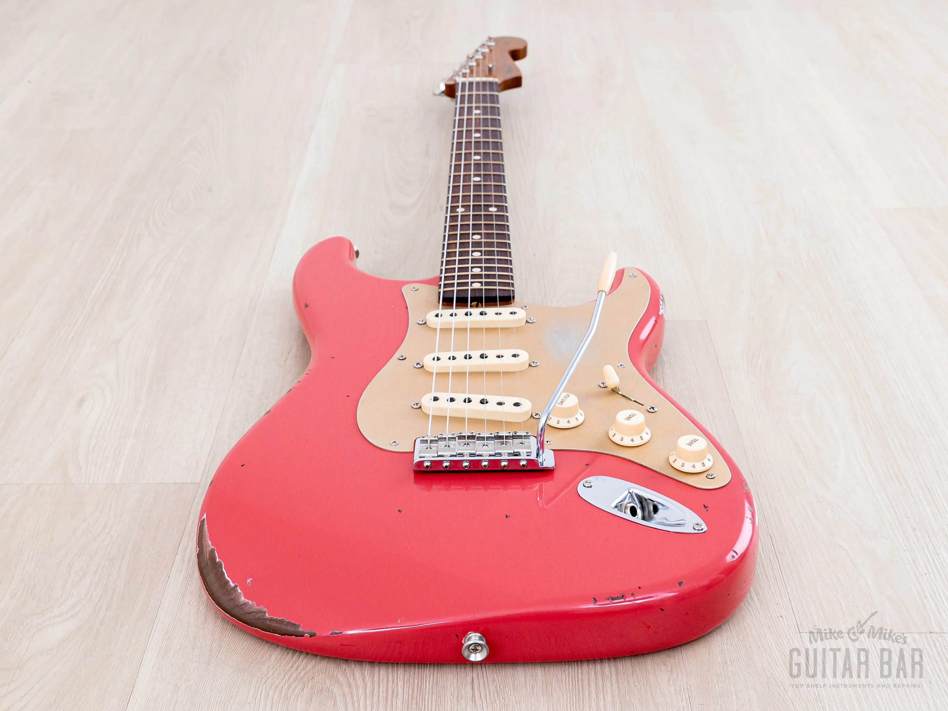 2023 Fender Custom Shop Limited Edition 1960 Stratocaster Roasted Relic Faded Fiesta Red w/ Case, CoA - Image 9