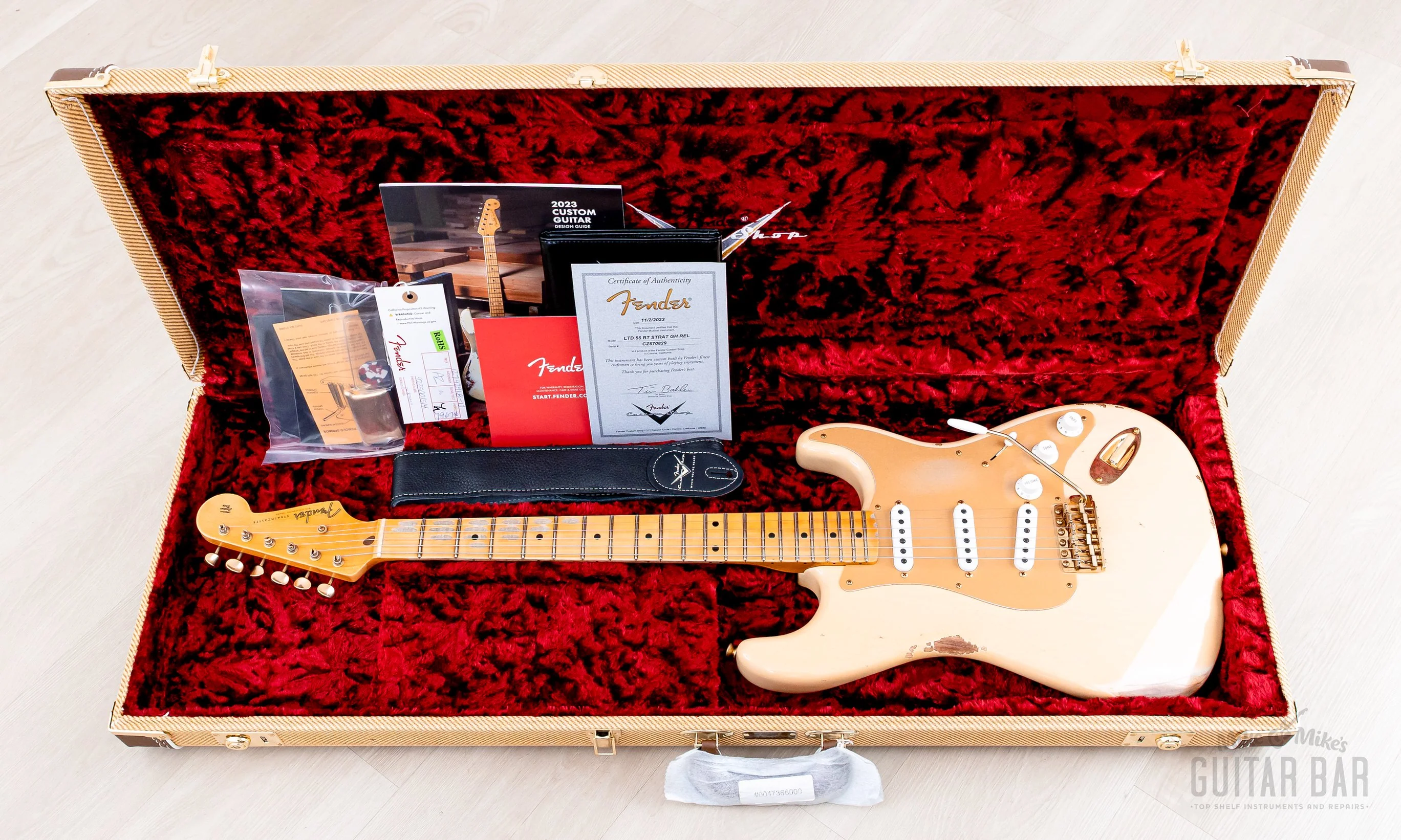 2023 Fender Custom Shop Limited Edition ‘55 Bone Tone Stratocaster Relic Aged Honey Blonde, Mary Kaye w/ Case, CoA - Image 20