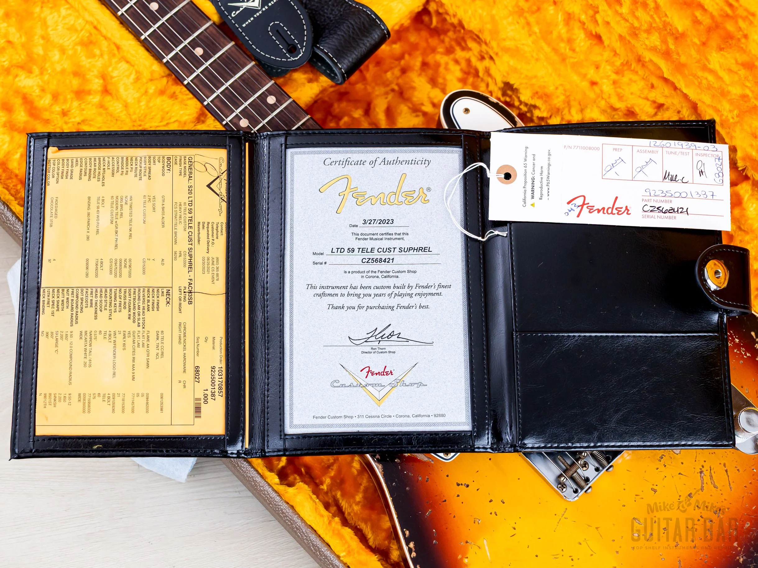 2023 Fender Custom Shop Limited Edition ‘59 Telecaster Custom Super Heavy Relic Sunburst - Image 21