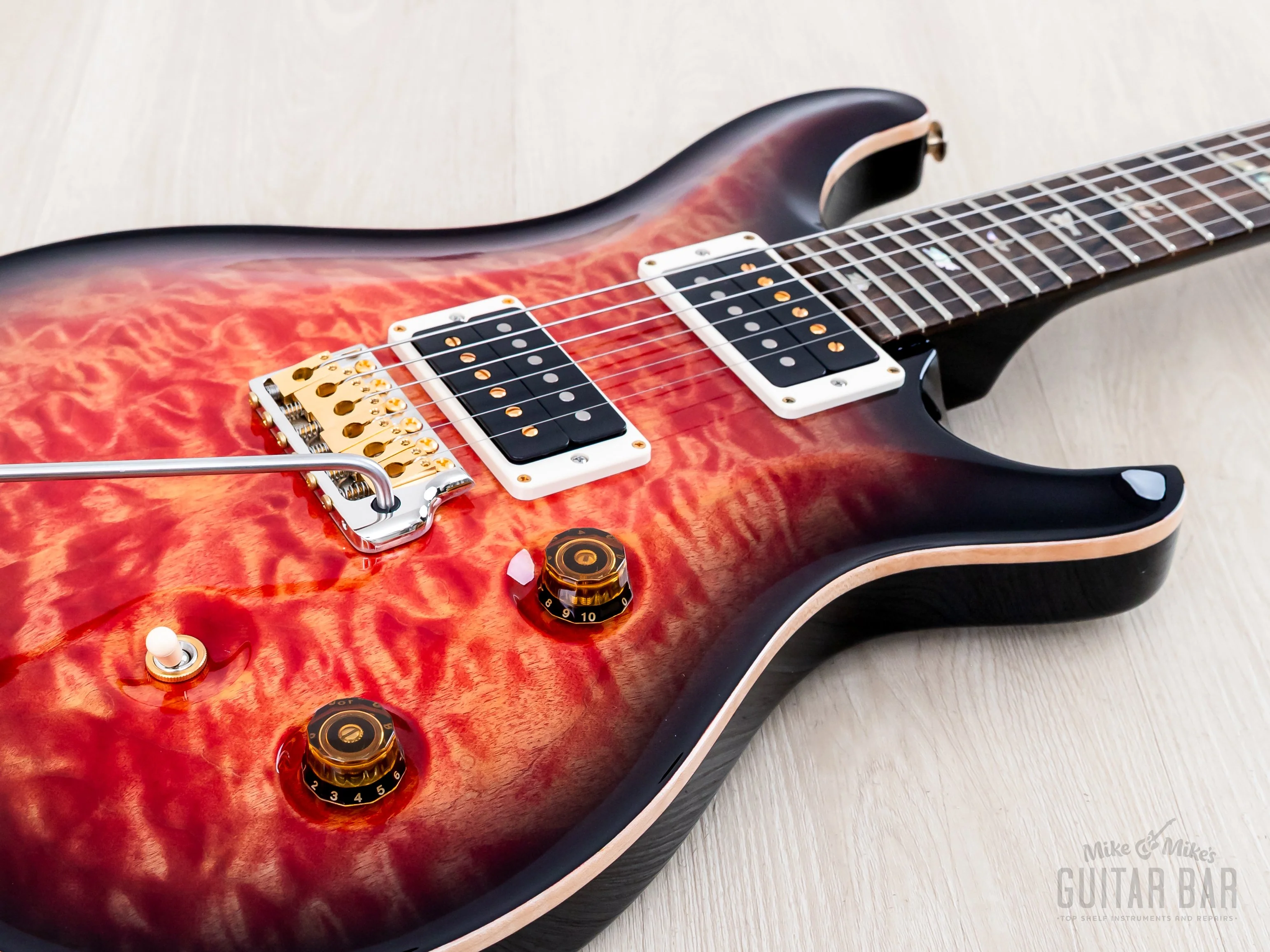 2023 Paul Reed Smith Wood Library Custom 24 10 Top, Blood Orange Smoke Burst - Image 6
