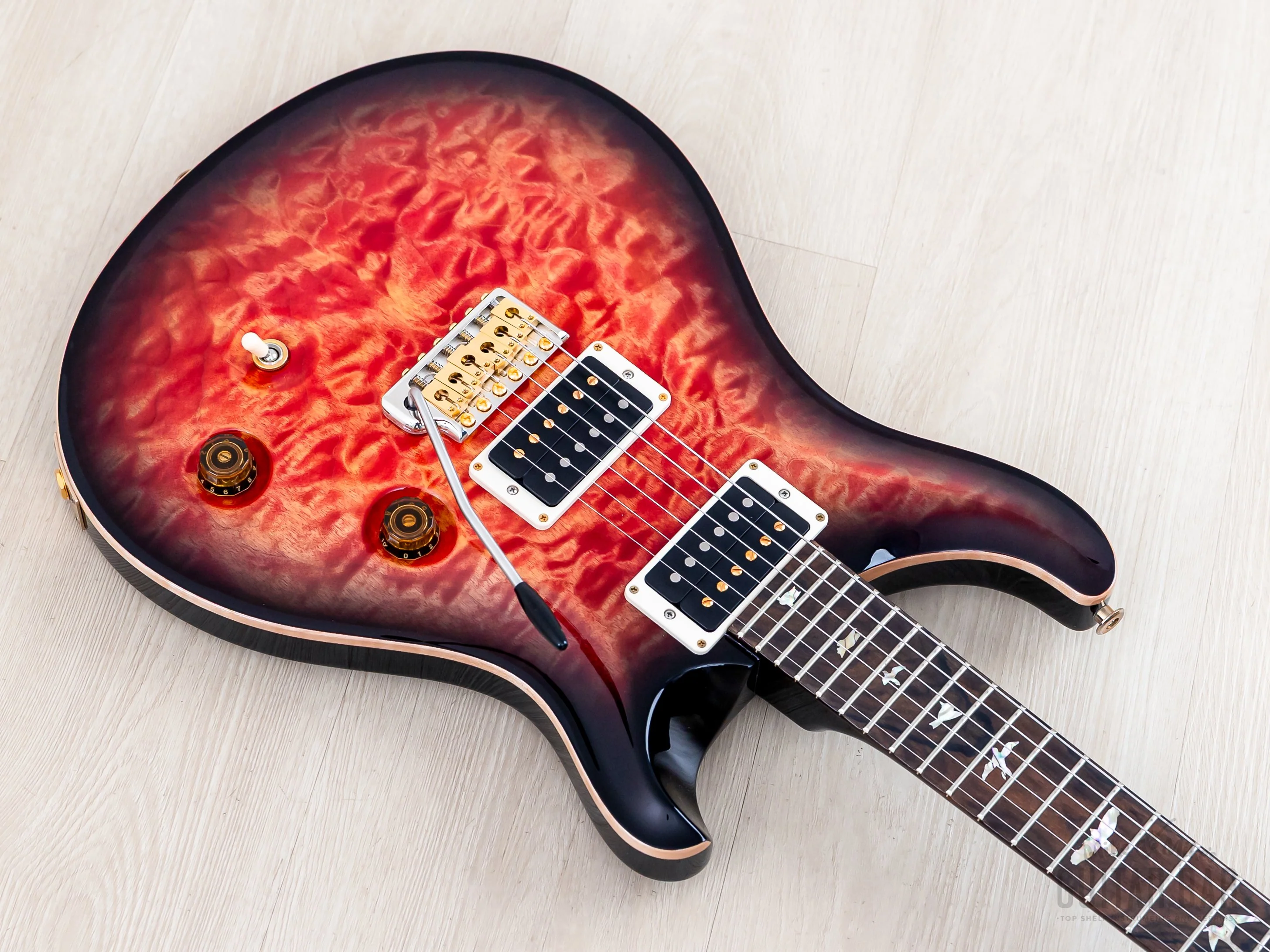 2023 Paul Reed Smith Wood Library Custom 24 10 Top, Blood Orange Smoke Burst - Image 8
