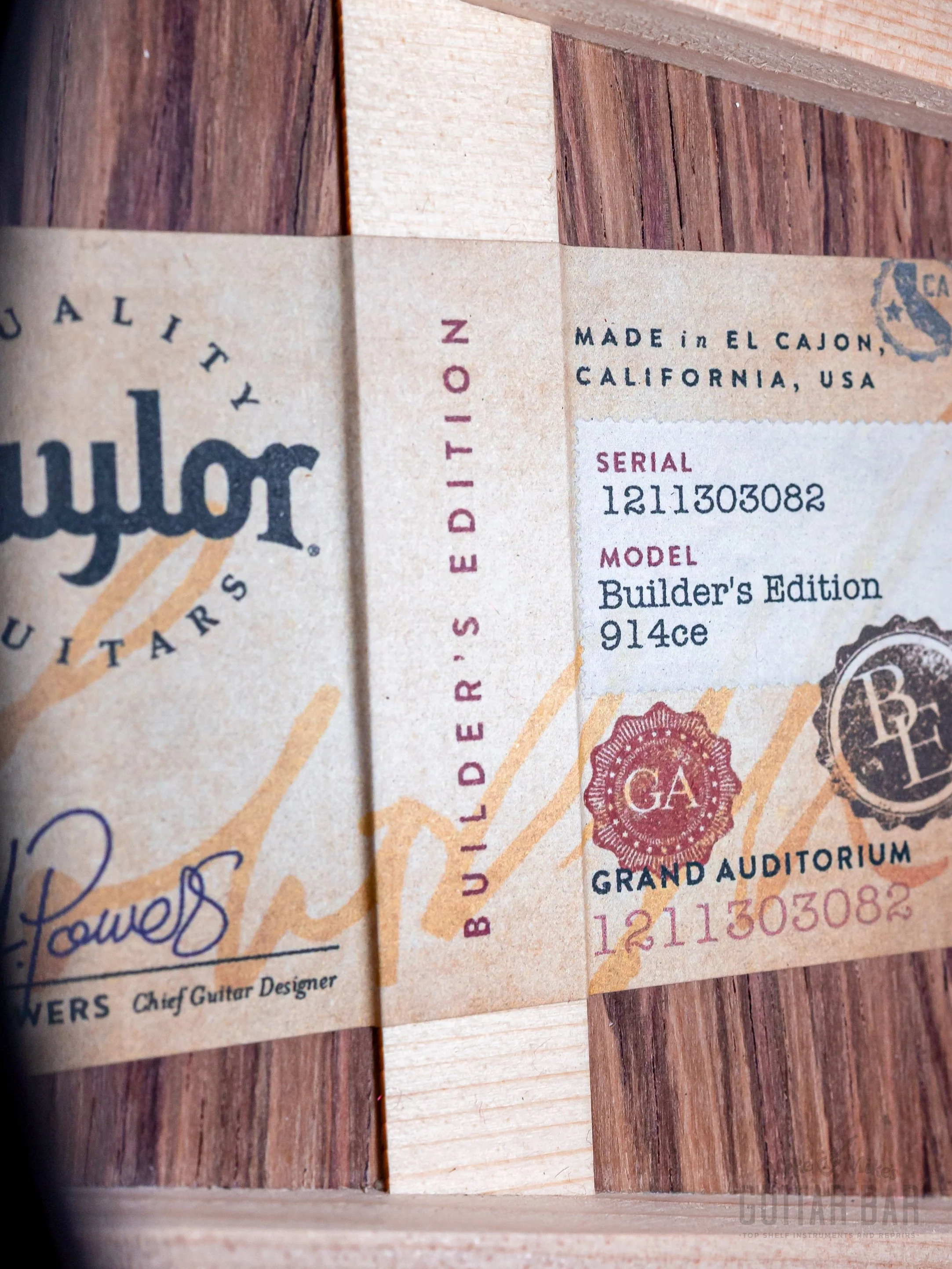 2023 Taylor Builders Edition 914ce Kona Edgeburst, Sinker Redwood + Honduran Rosewood w/ Case - Image 6