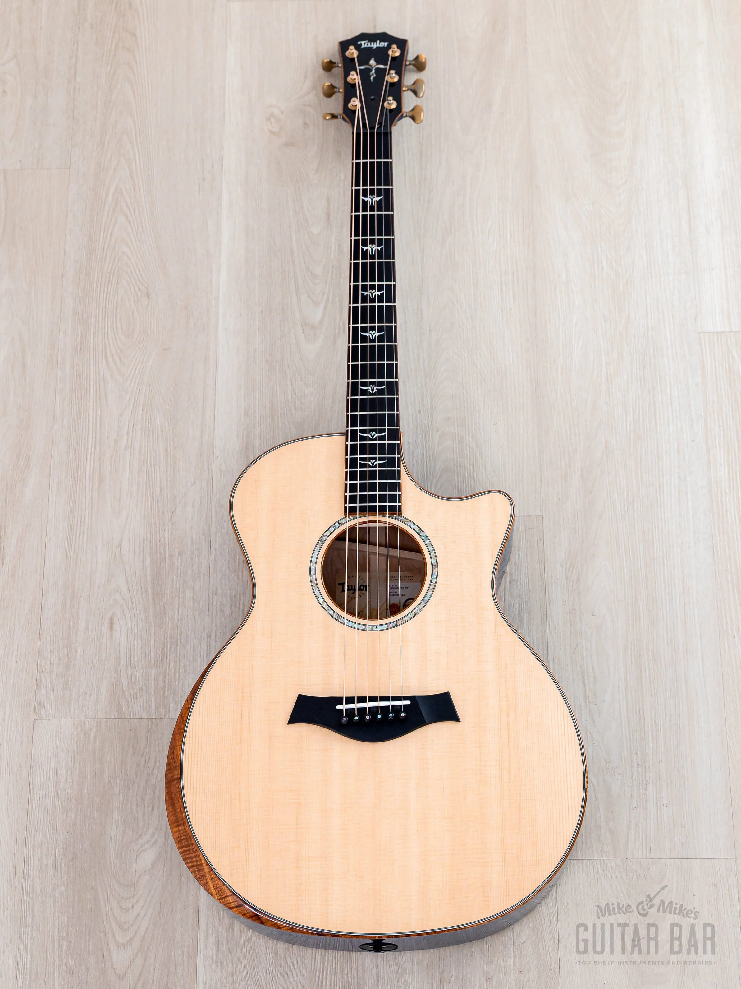 2023 Taylor Custom Grand Auditorium Acoustic Electric Guitar Trans Blue w/ Lutz Spruce + Quilted Maple - Image 2