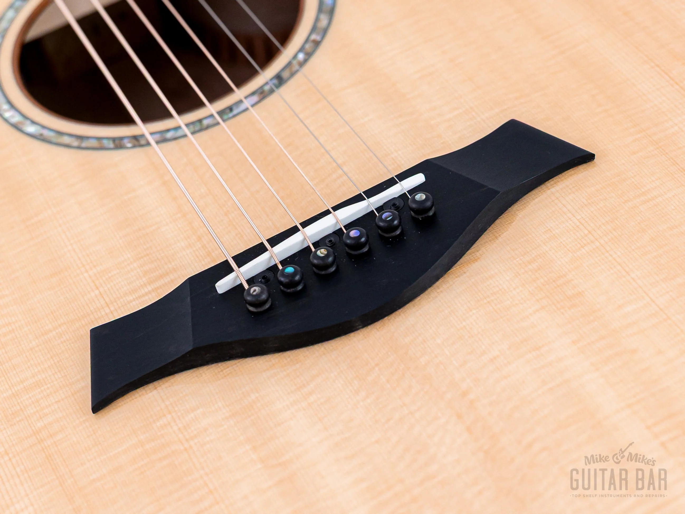2023 Taylor Custom Grand Auditorium Acoustic Electric Guitar Trans Blue w/ Lutz Spruce + Quilted Maple - Image 9