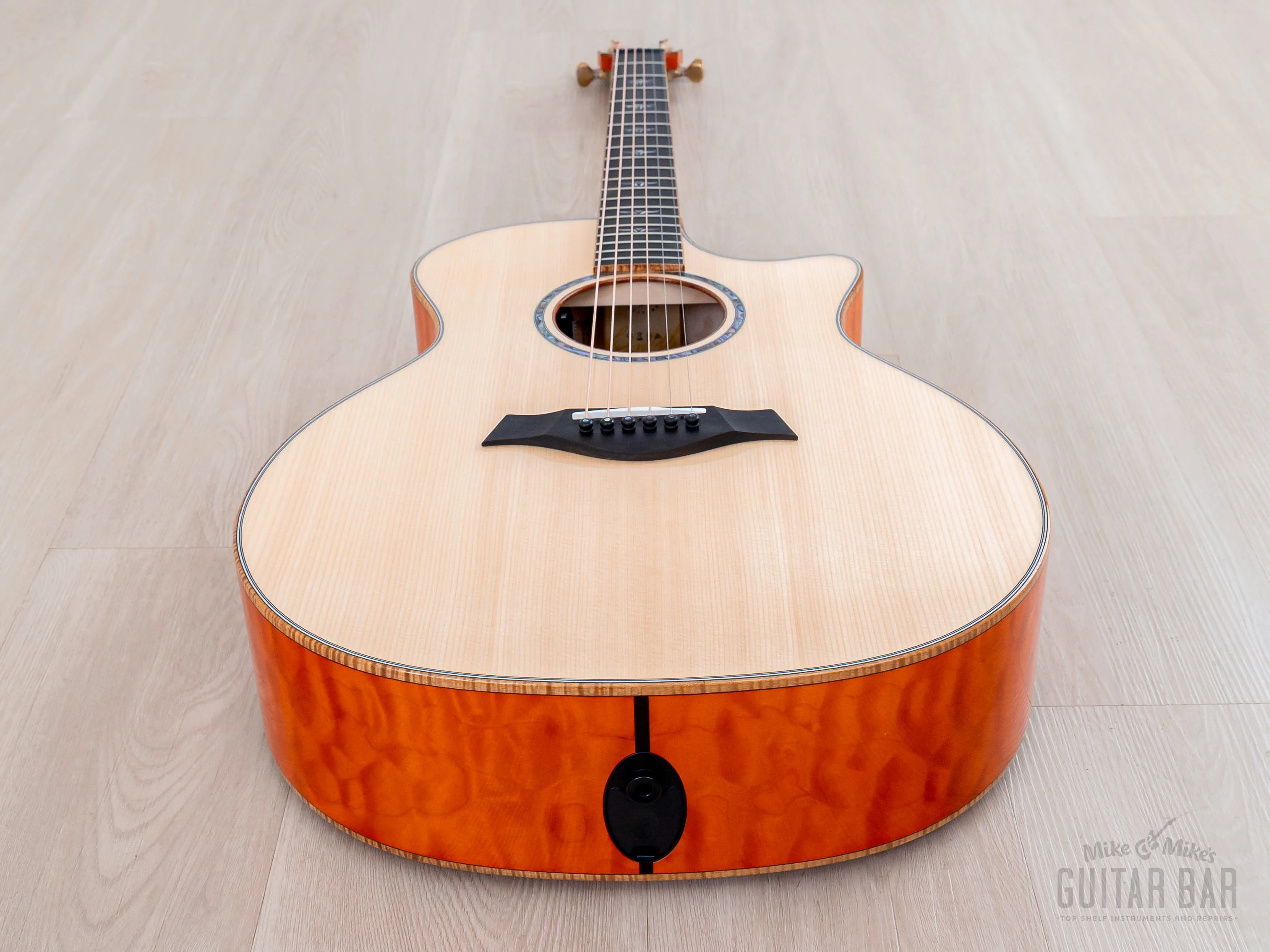 2023 Taylor Custom Grand Auditorium Acoustic Electric Guitar Trans Orange w/ Sitka Spruce + Quilted Maple - Image 12