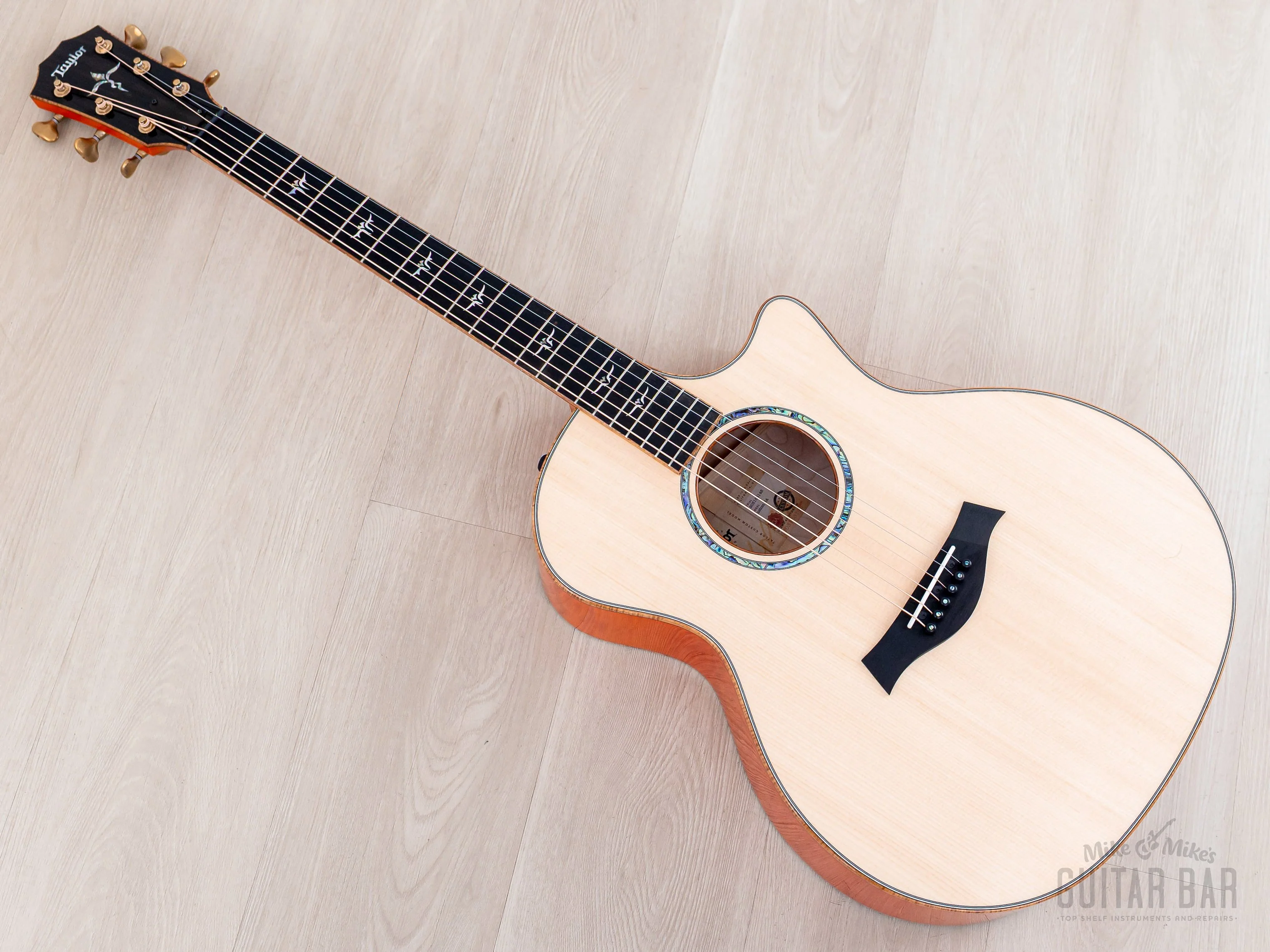 2023 Taylor Custom Grand Auditorium Acoustic Electric Guitar Trans Orange w/ Sitka Spruce + Quilted Maple - Image 13
