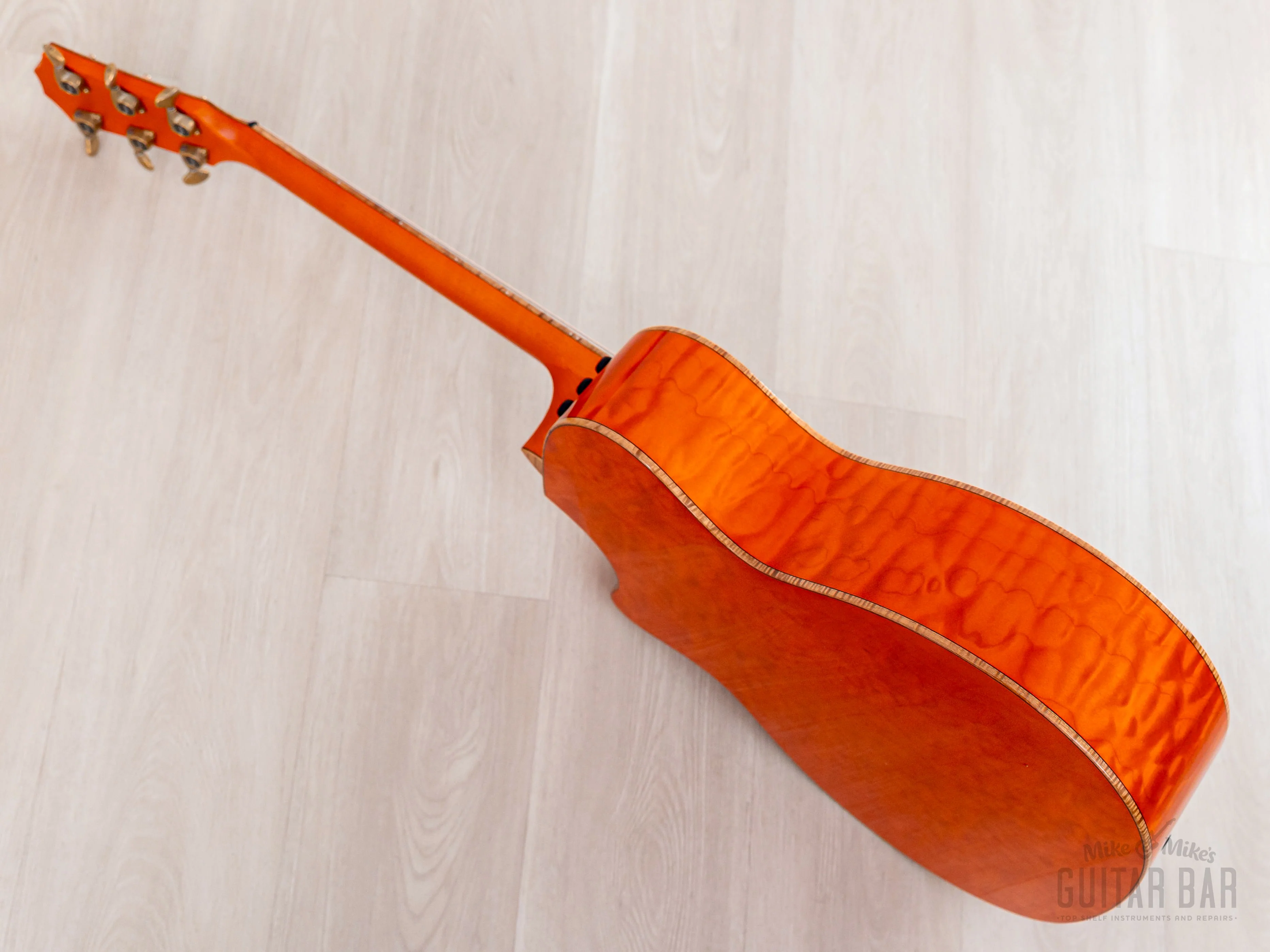 2023 Taylor Custom Grand Auditorium Acoustic Electric Guitar Trans Orange w/ Sitka Spruce + Quilted Maple - Image 15