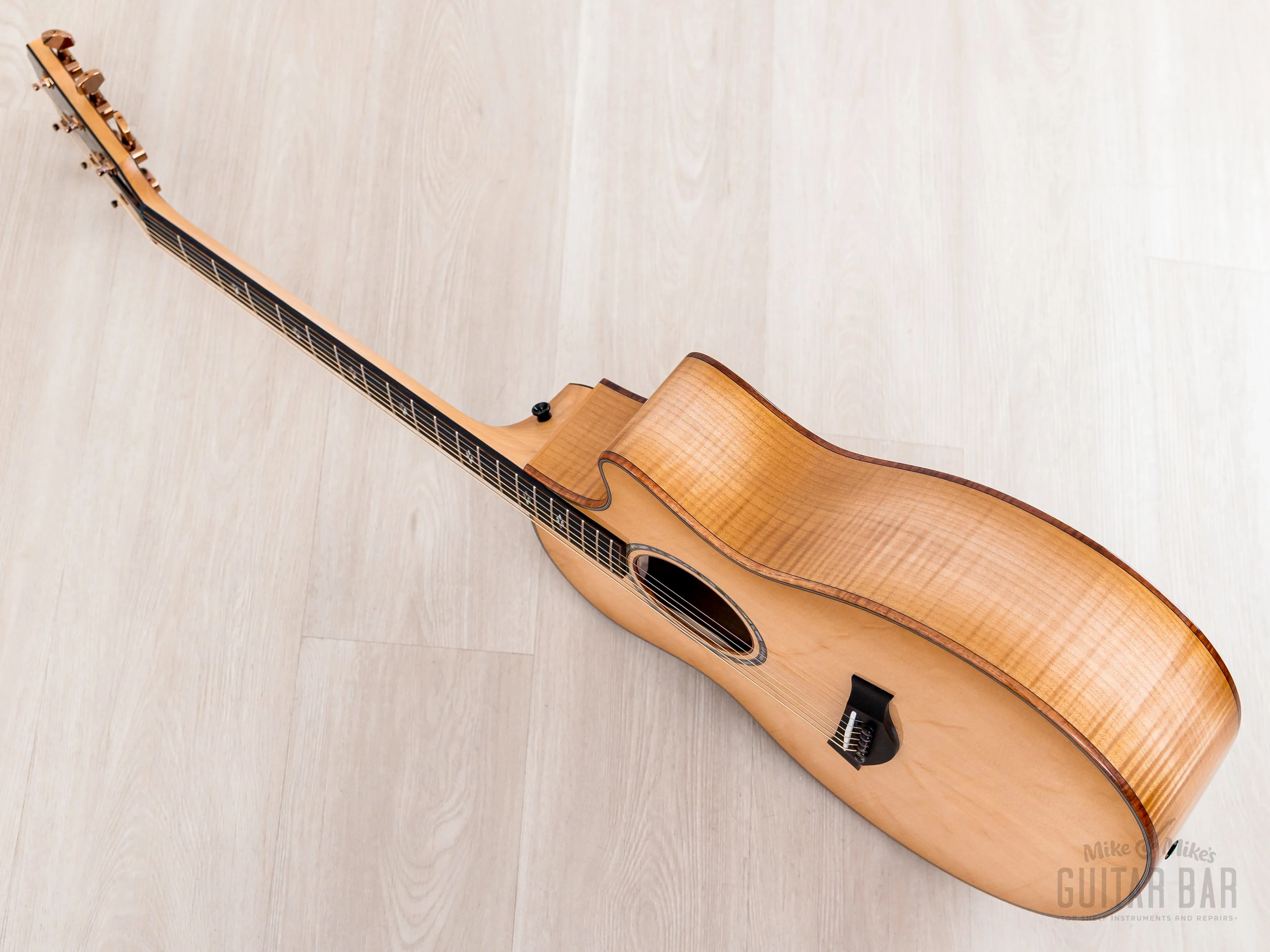 2023 Taylor Custom Grand Auditorium Acoustic Electric Guitar w/ Bearclaw Spruce, Flame Maple & Flame Koa Armrest - Image 14