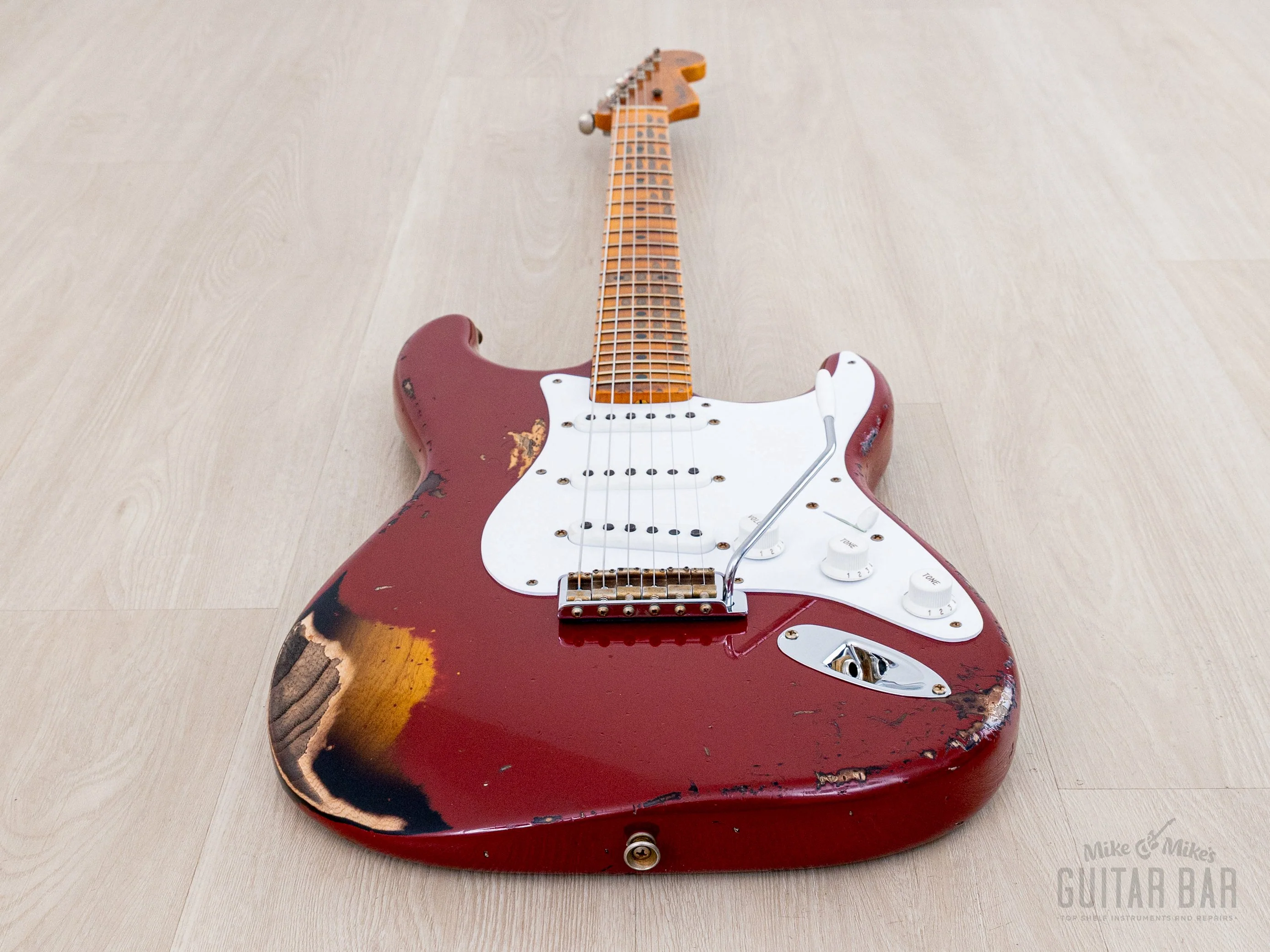 2024 Fender Custom Shop Limited Edition 1954 Stratocaster 70th Anniversary Heavy Relic, Cimarron Red Over Two-Tone Sunburst - Image 9