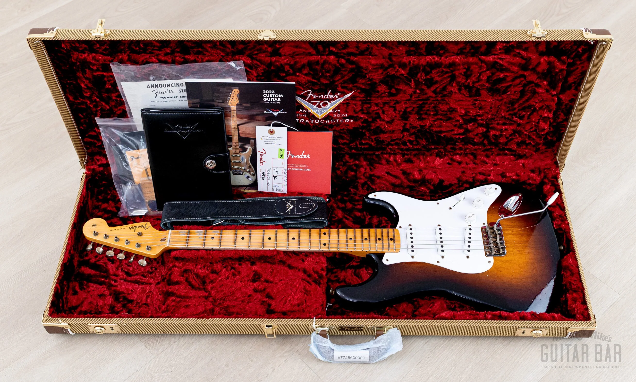 2024 Fender Custom Shop Limited Edition 1954 Stratocaster 70th Anniversary Journeyman Relic Sunburst w/ Case, CoA - Image 18