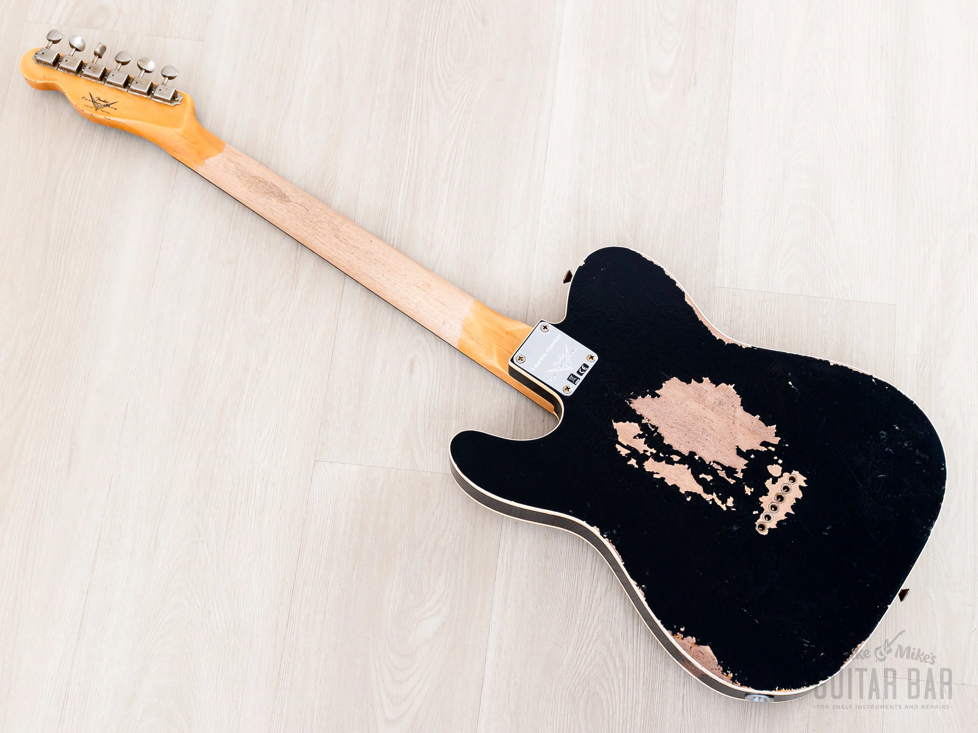 2024 Fender Custom Shop Limited Edition Reverse 1960 Telecaster Custom Heavy Relic Black Over Sunburst w/ SH-1 '59 PAF - Image 11