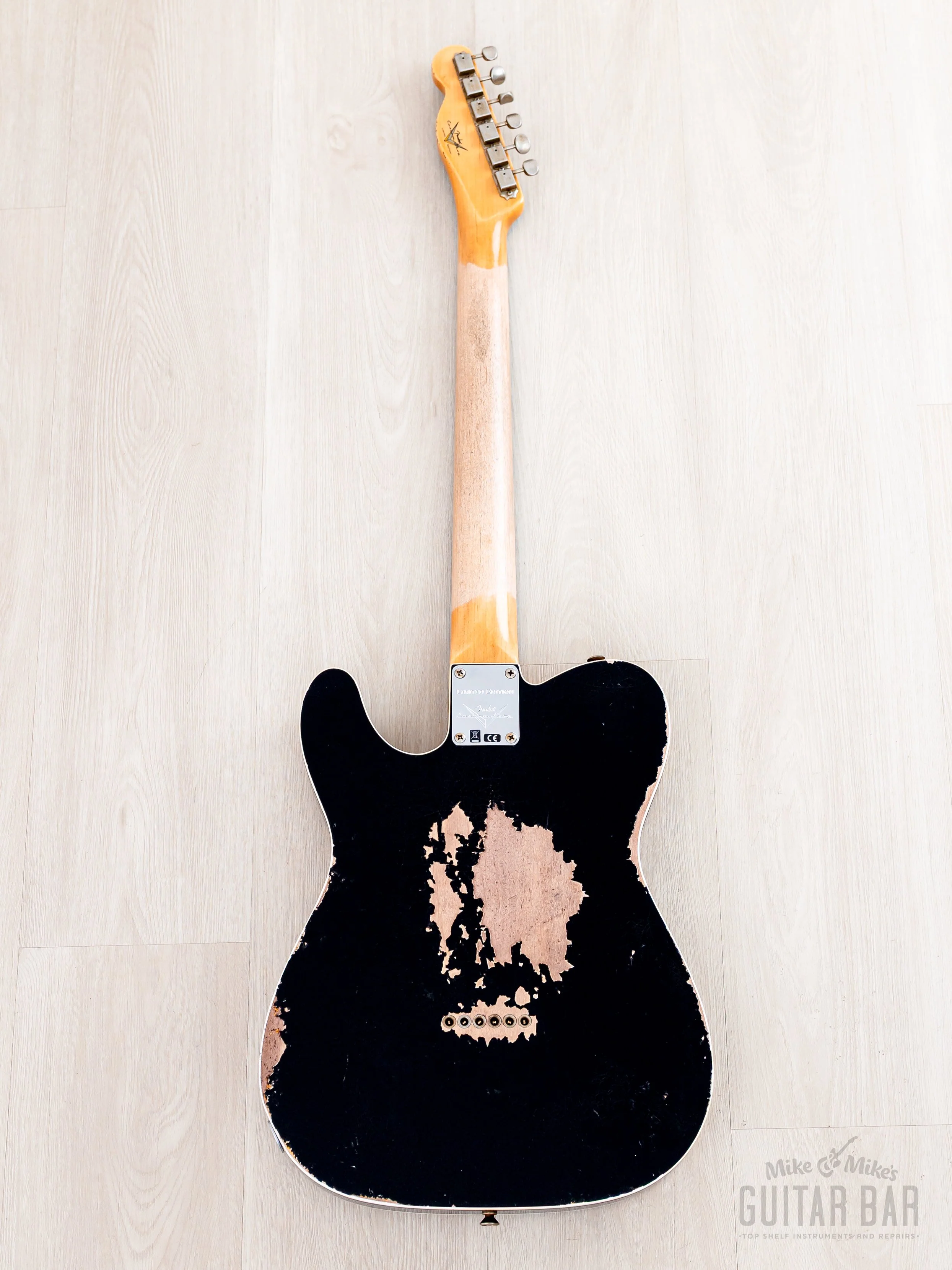 2024 Fender Custom Shop Limited Edition Reverse 1960 Telecaster Custom Heavy Relic Black Over Sunburst w/ SH-1 '59 PAF - Image 3