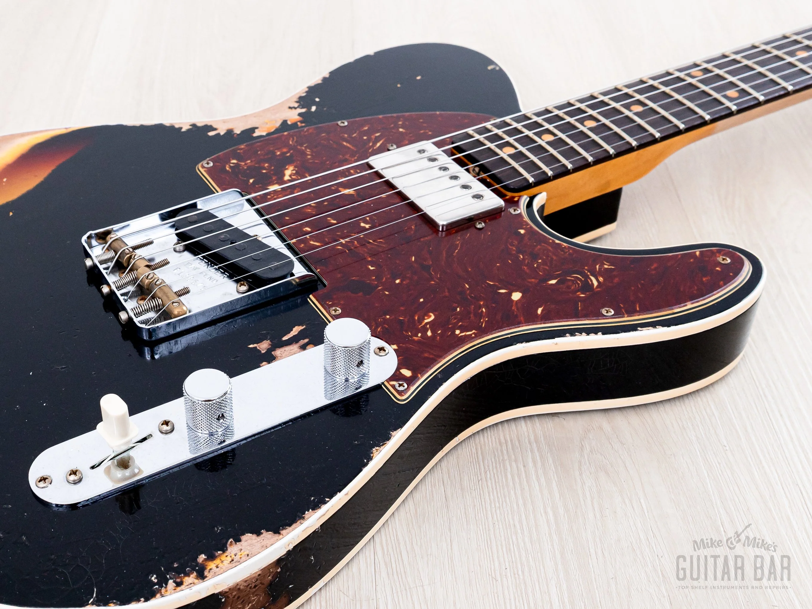 2024 Fender Custom Shop Limited Edition Reverse 1960 Telecaster Custom Heavy Relic Black Over Sunburst w/ SH-1 '59 PAF - Image 6