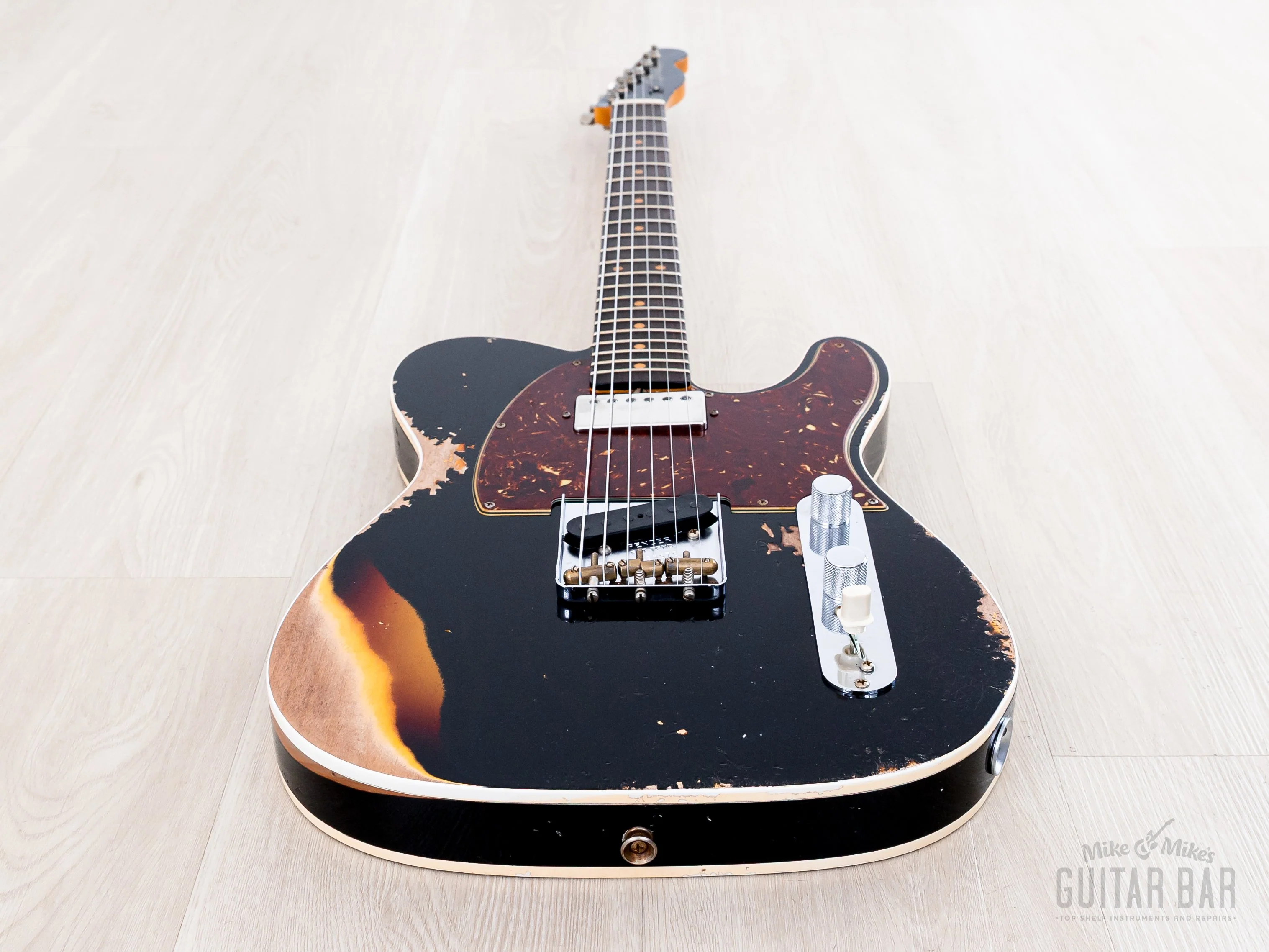 2024 Fender Custom Shop Limited Edition Reverse 1960 Telecaster Custom Heavy Relic Black Over Sunburst w/ SH-1 '59 PAF - Image 9
